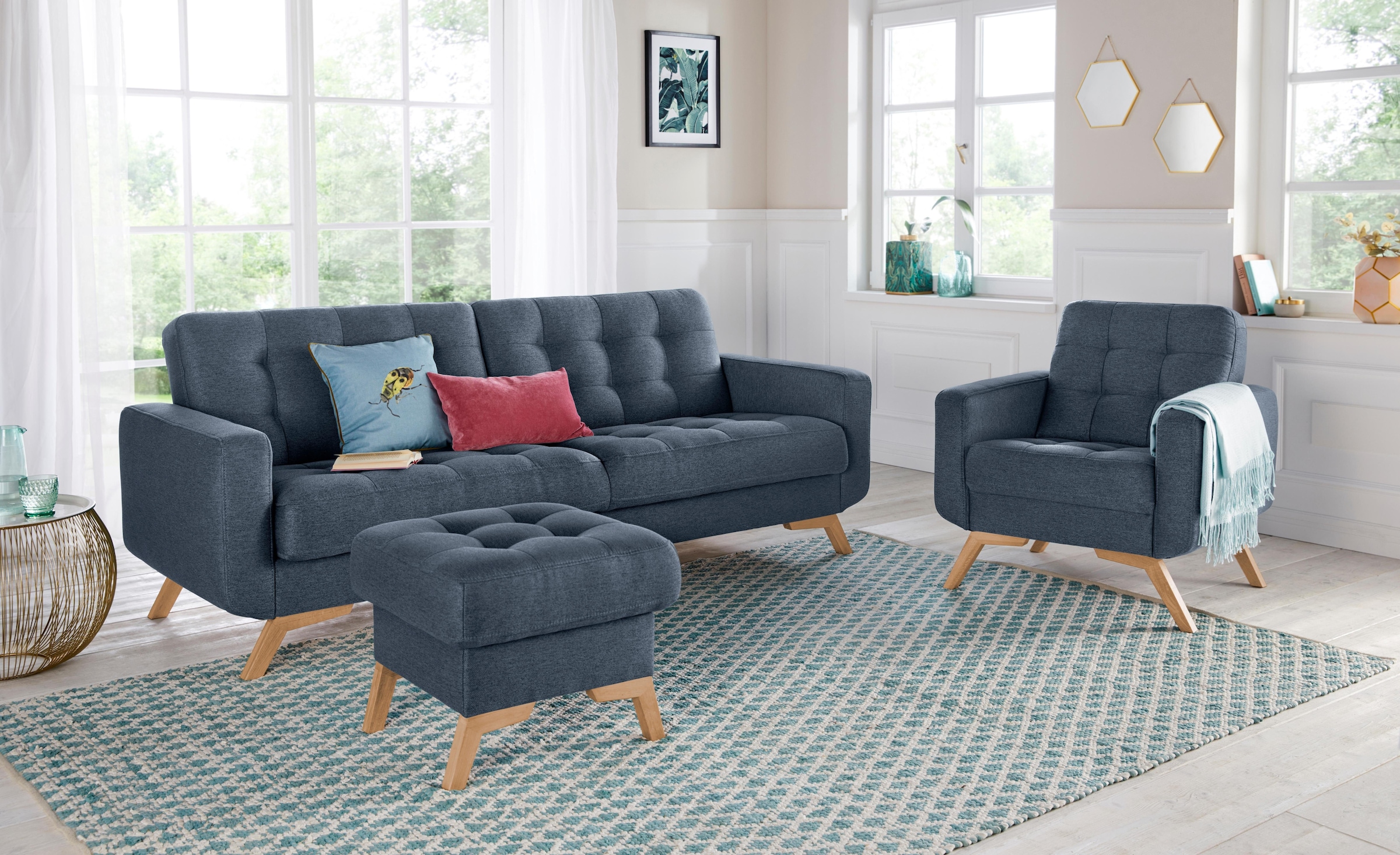 exxpo - sofa fashion Fauteuil »Fiord, Loungesessel« aktuelles Design, tolle Detailverarbeitung im Sitz und Rücken