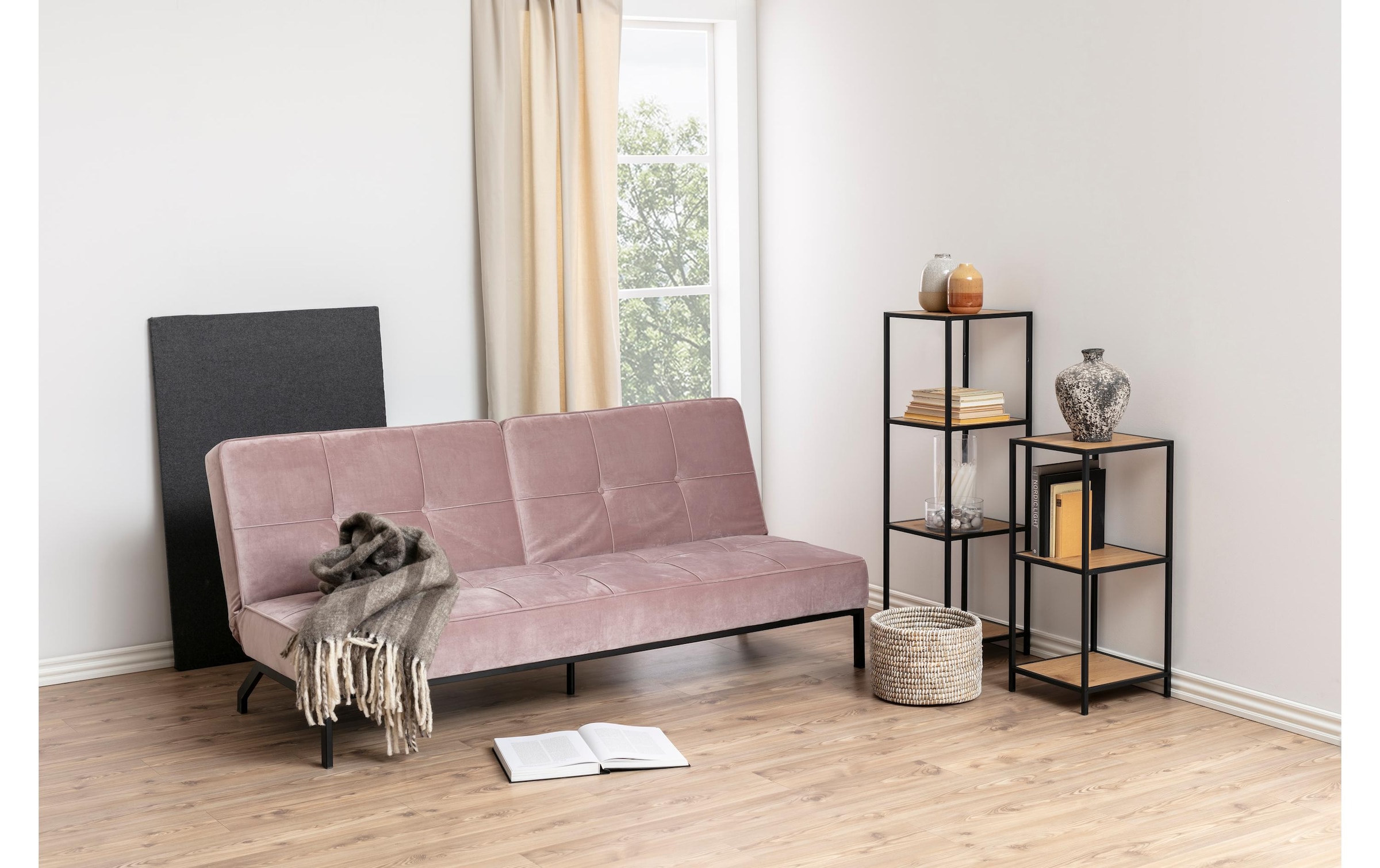 AC Design Étagère »Seaford 35 x 37 x 119,5 cm, Nature/Schwarz«