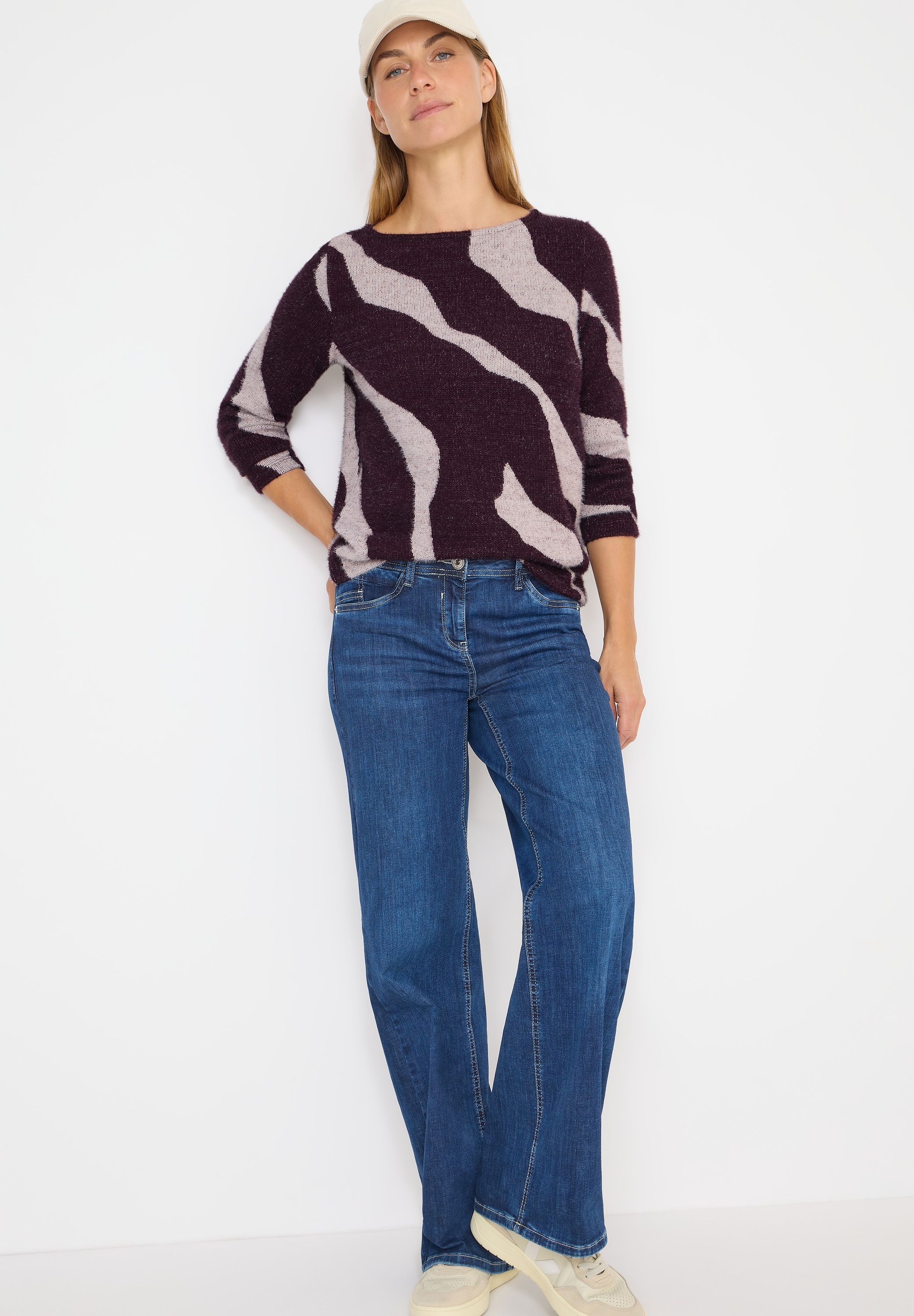 Cecil Pull en tricot mit grafischem Muster und in Federgarn-Qualität