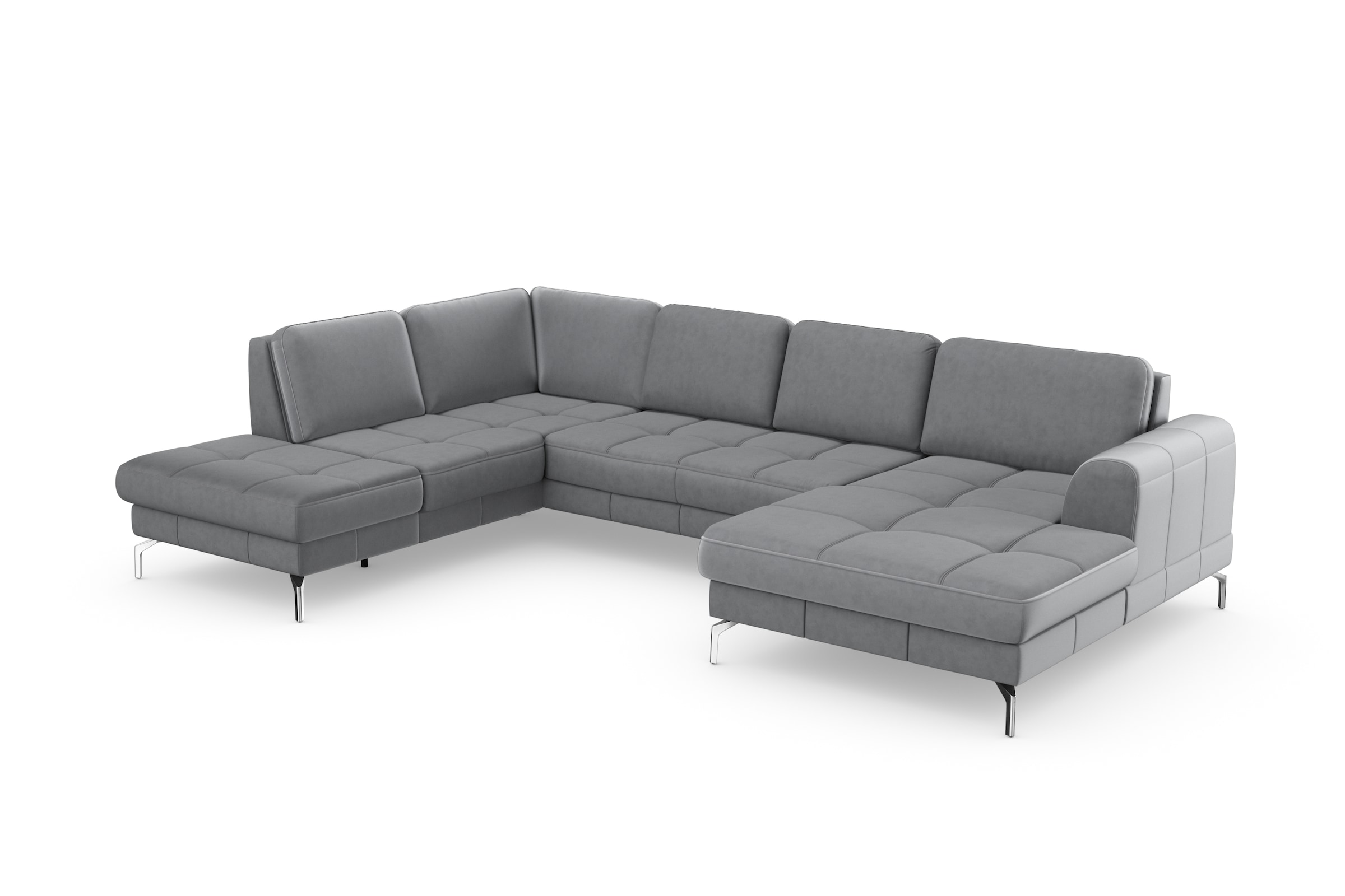 sit&more Wohnlandschaft »Bendigo U-Form« inklusive Sitztiefenverstellung, Bodenfreiheit 15 cm, in 2 Fussfarben