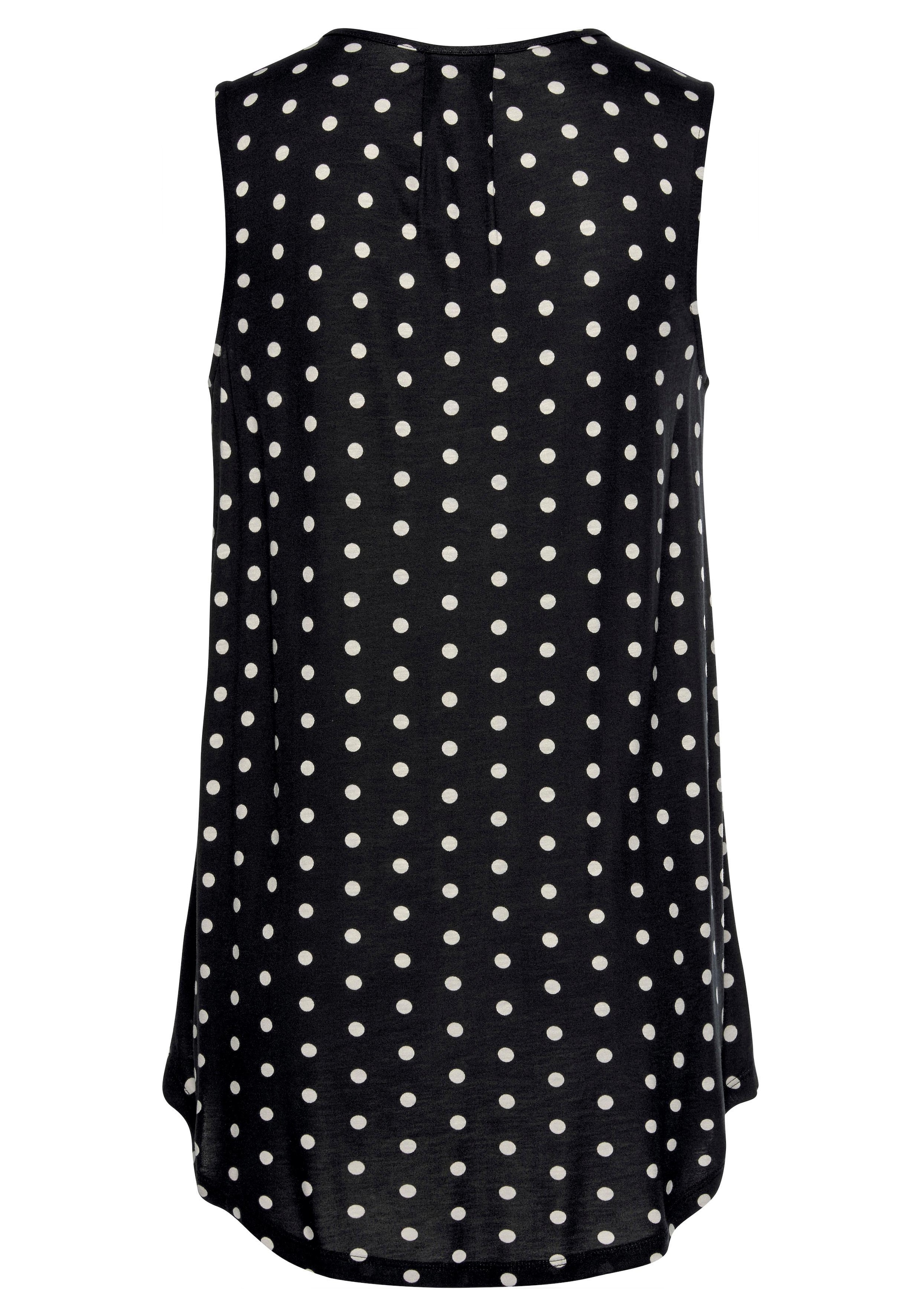 LASCANA Top de plage mit Pünktchendruck, Blusentop mit V-Ausschnitt aus Jersey