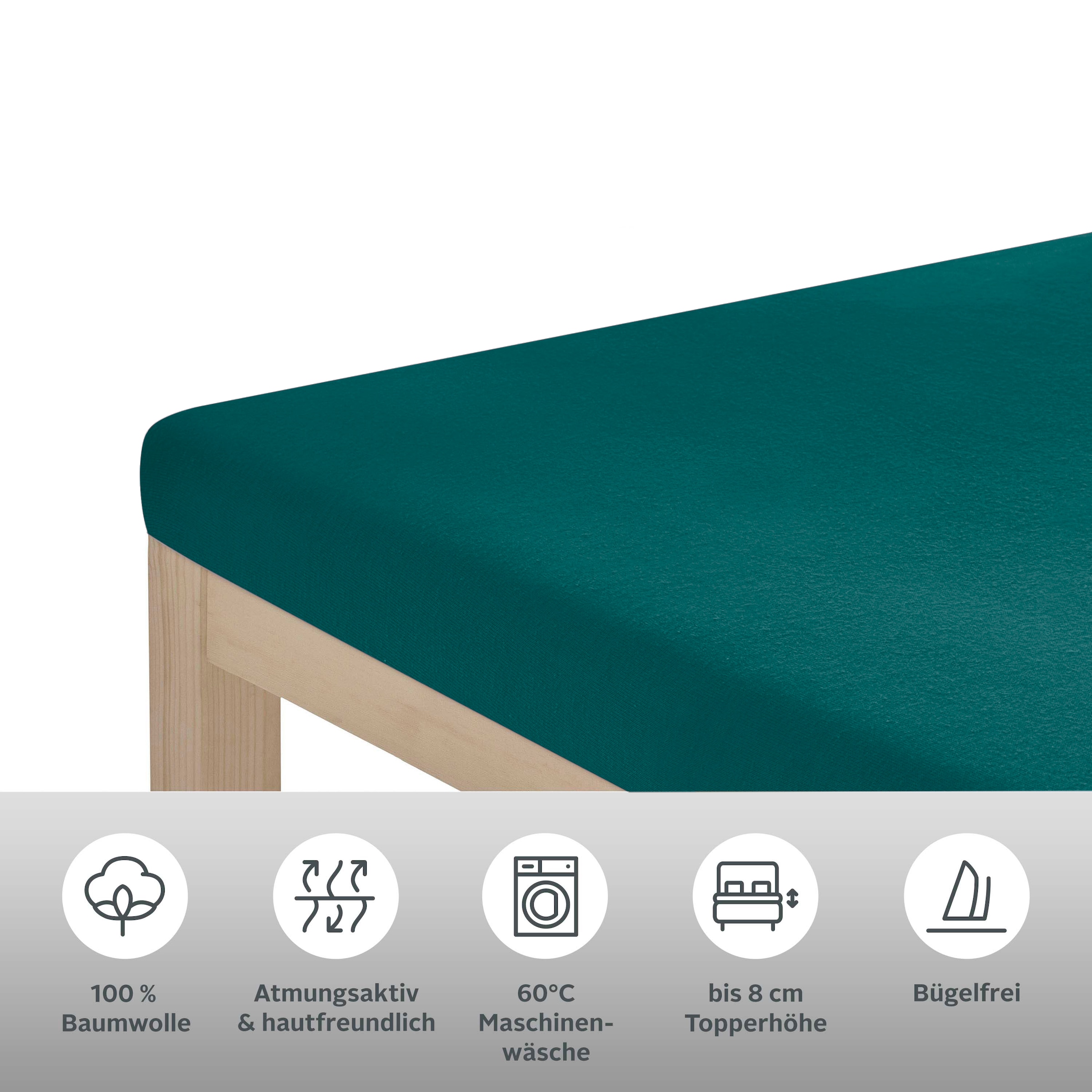 GOODproduct Draps de lit »Physalis Topper COMFORT« Baumwolle, Matratzen bis 10 cm Höhe, Bettlaken, Spannbetttuch, Laken