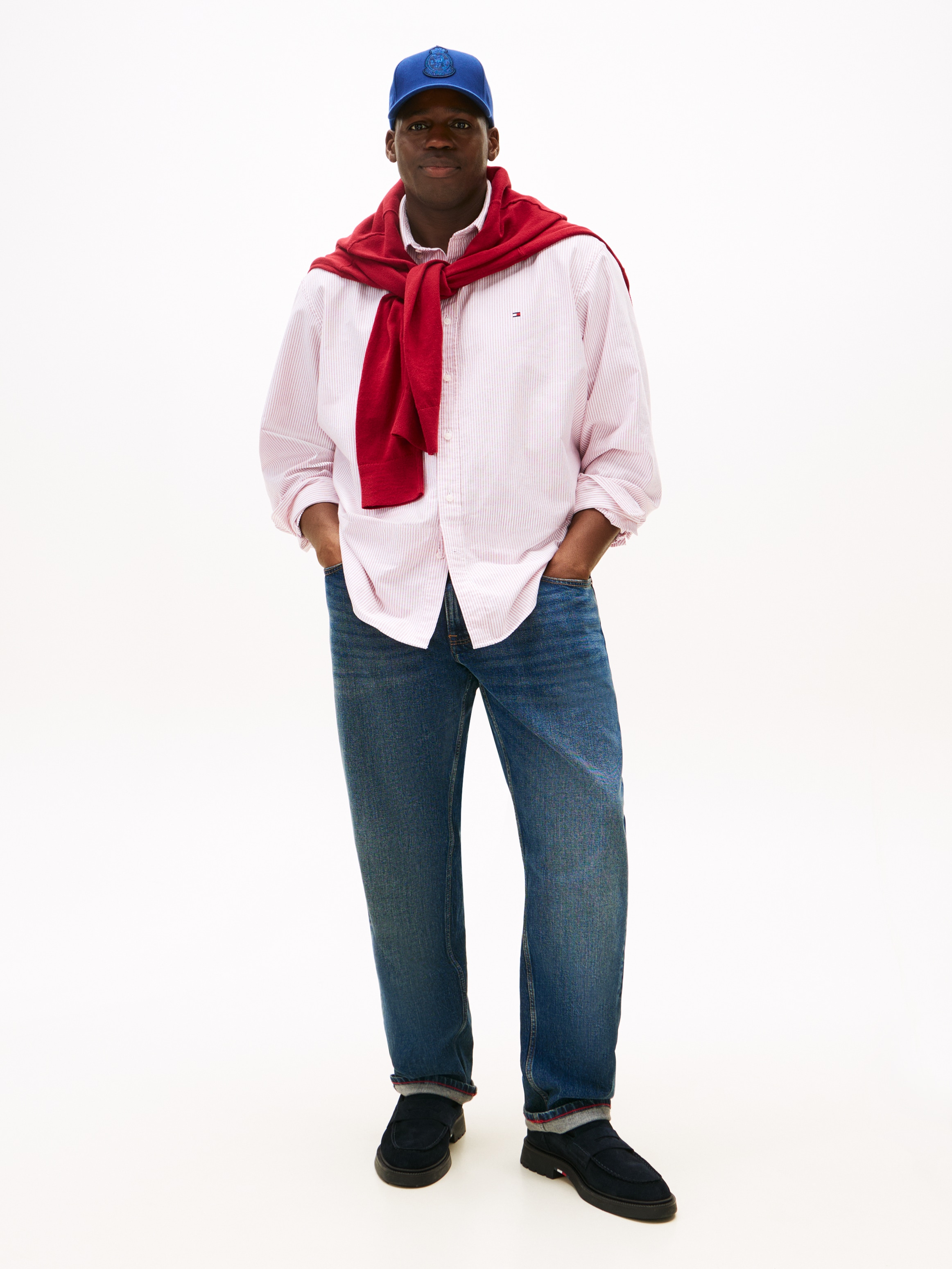 Tommy Hilfiger Big & Tall Langarmhemd »BT - HERITAGE OXFORD STRIPE« fein gestreift, Grosse Grössen, regular fit, Button-down-Kragen