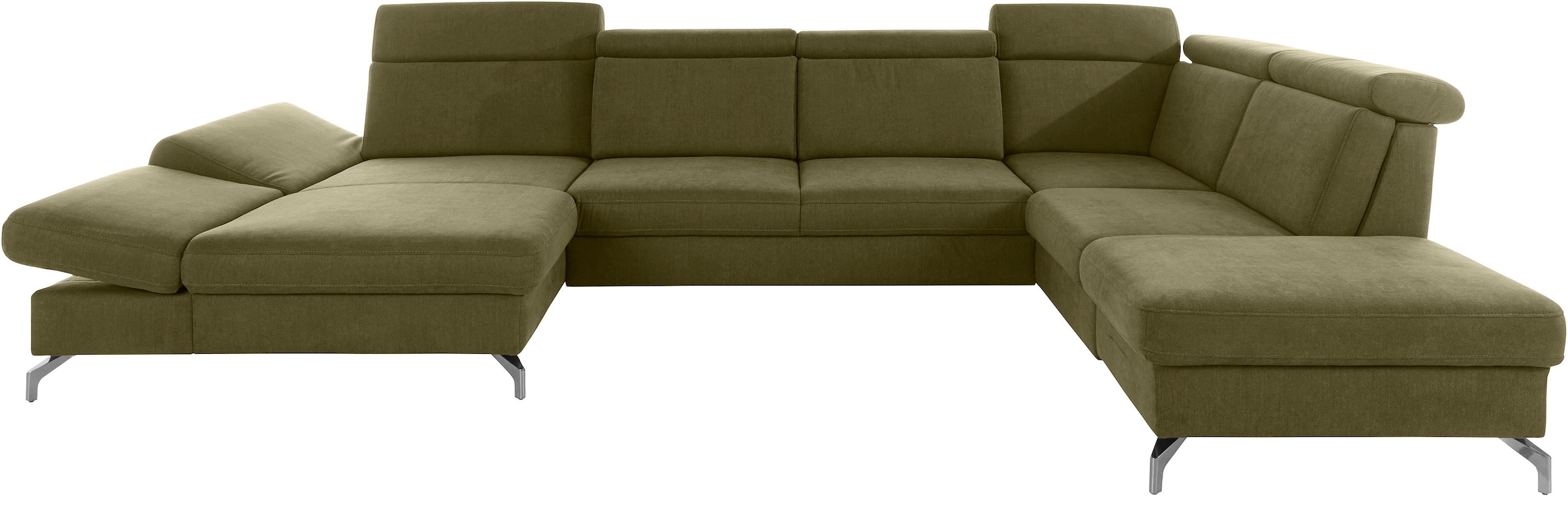 sit&more Wohnlandschaft »Brisbane U-Form« Fusshöhe 12 cm, inklusive Sitztiefen-, Armteil- und Kopfteilverstellung