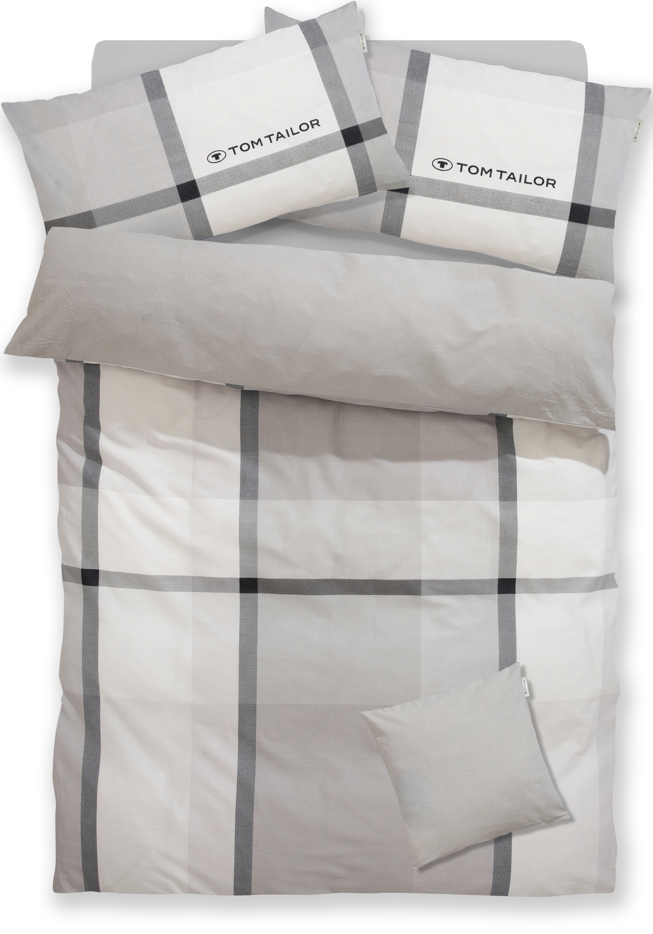 TOM TAILOR HOME Linge de lit »Lenny in Gr. 135x200 oder 155x220 cm« 3 cuis avec CADEAU GRATUIT : taie d'oreiller 1 pièce, disponible en flanelle et renforcé