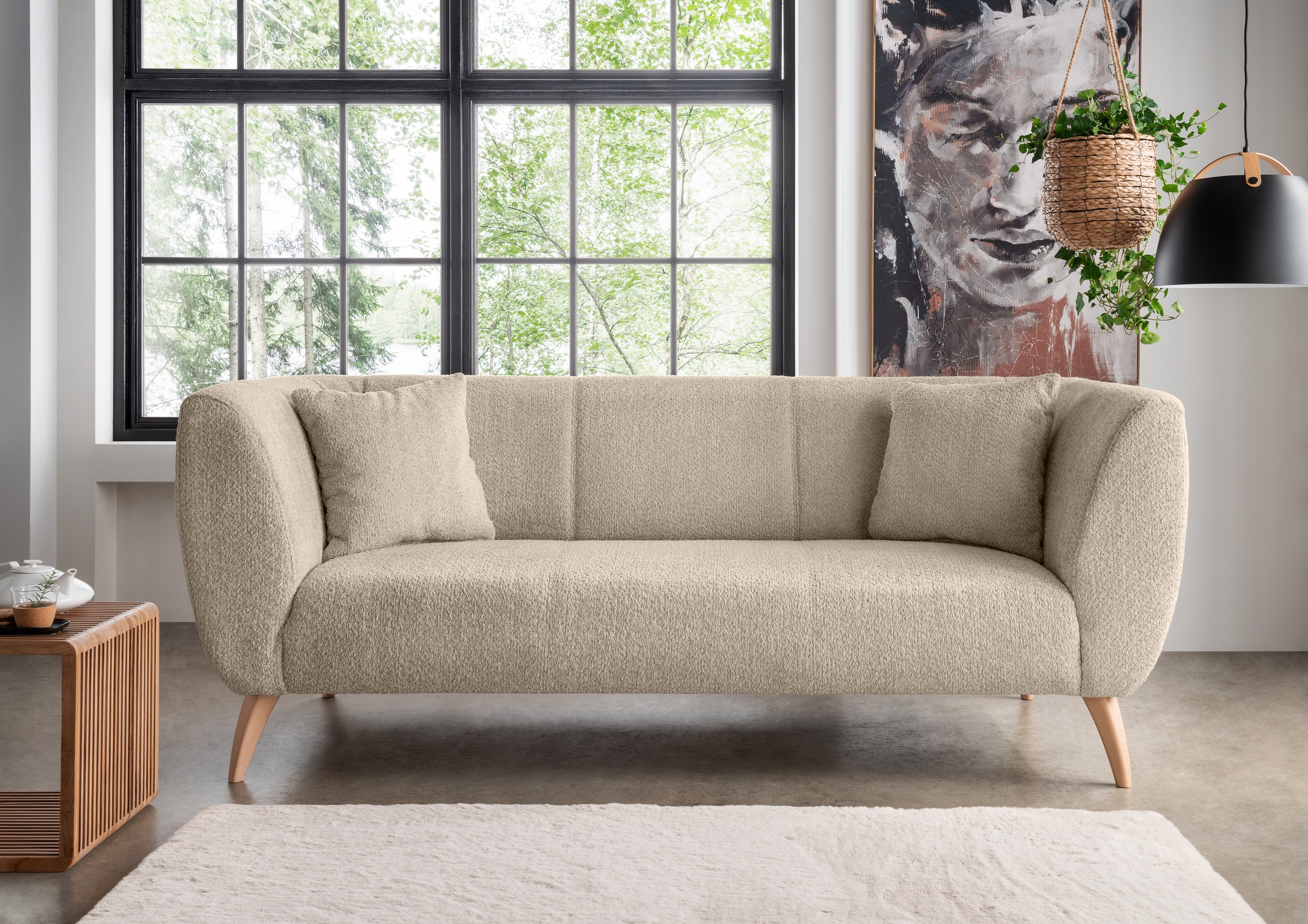 Home affaire Canapé d'angle »Lazio modern und bequem, schmale Armlehnen, tolle Detailverarbeitung« zwei verschiedene Fussfarben wählbar
