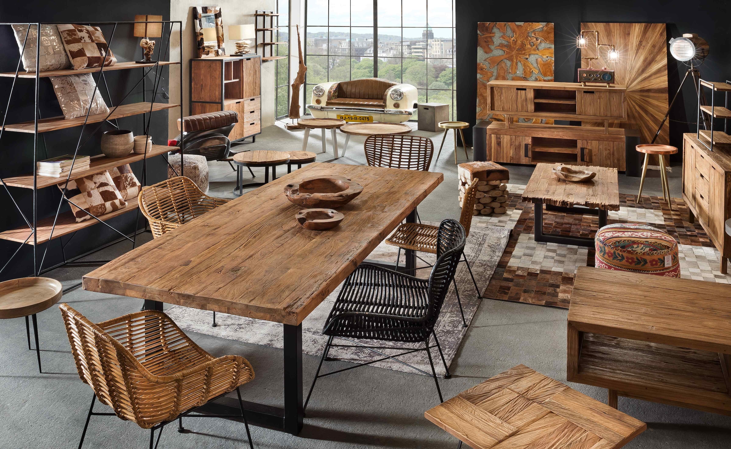 SIT Plateau de table »Pordenone aus recyceltem Teakholz – Natur – Unikat« 1 cuis tlg. Plateau de table doublé avec épaisseur marquée de 50 mm