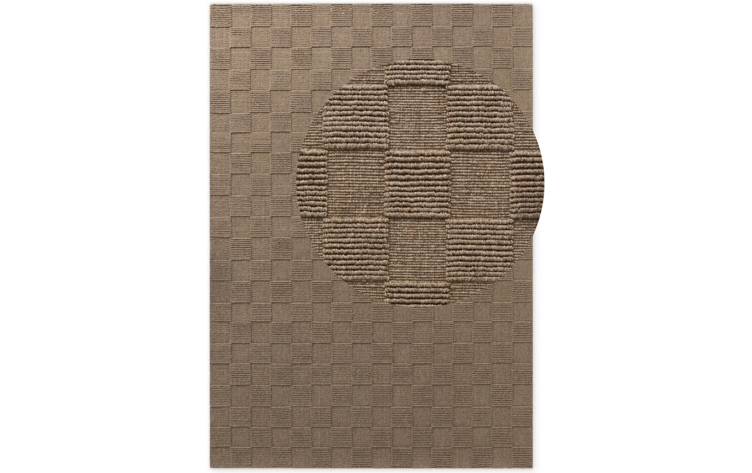 Villeroy & Boch Wollteppich »Scala« rechteckig 10 mm Höhe Handgewebt, Wolle, Kariert, Natur, 3D-Struktur, Karo, Wohnzimmer