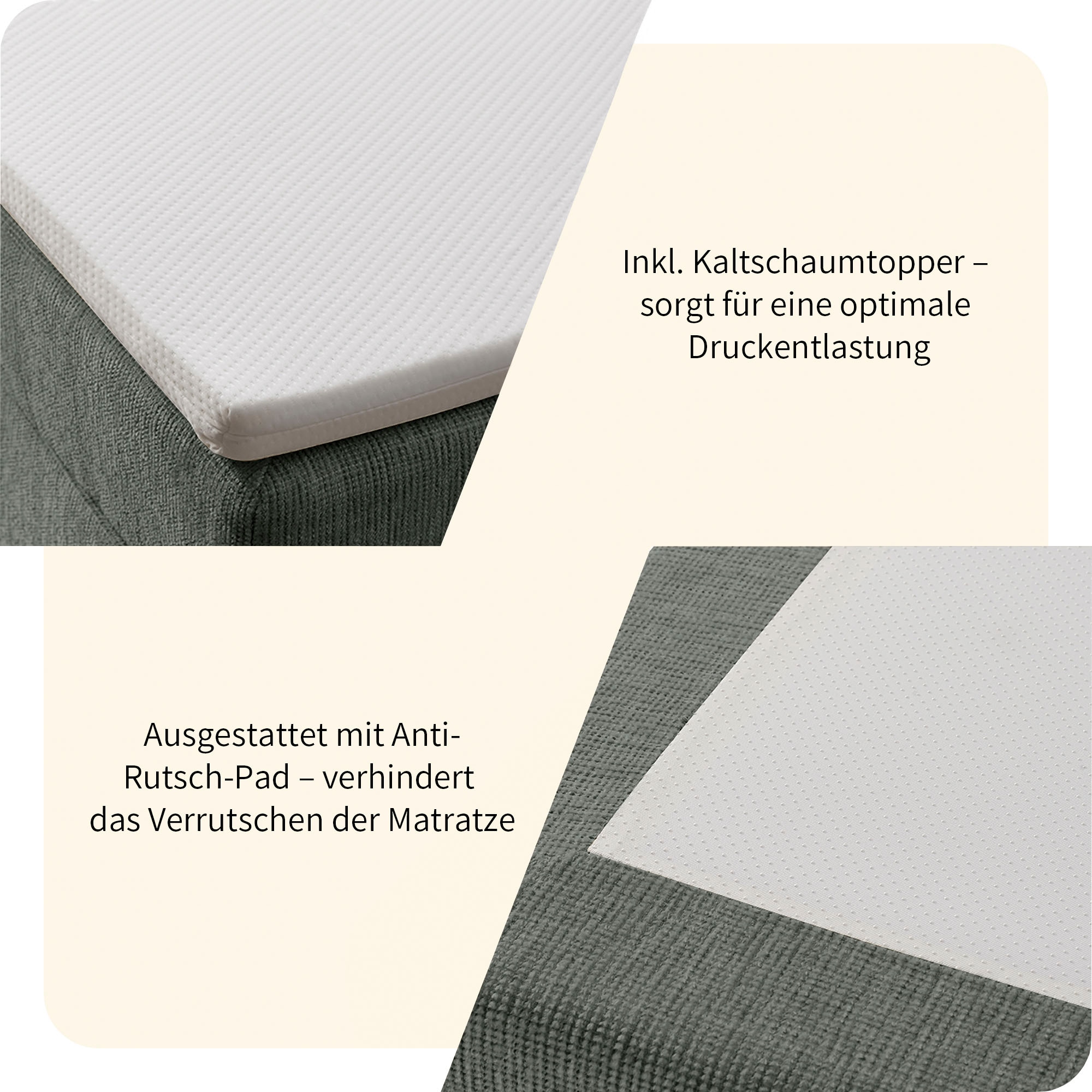 GOODproduct Lit de boxe »Likely inkl. Bettkasten, Liegefläche 180x200 cm, in Boxspring-Optik« inkl. Topper & Aufbauvideo, erhältlich in verschiedenen Farben