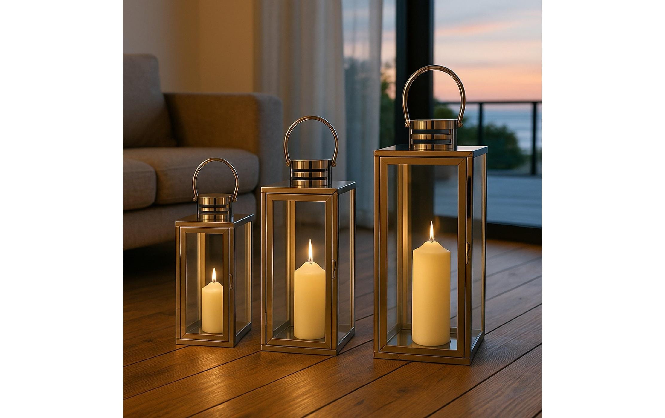 BOLTZE Kerzenlaterne »Caruso 3-teilig«