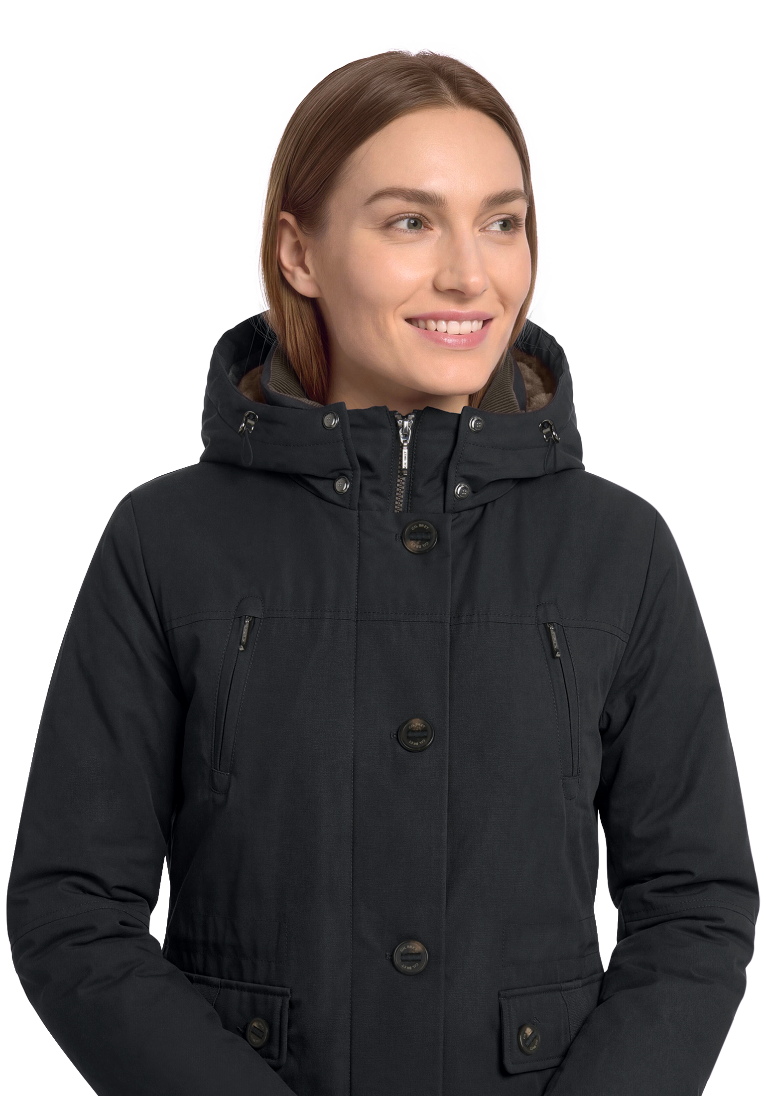 Gil Bret Veste longue avec capuche Winterjacke mit Reissverschluss