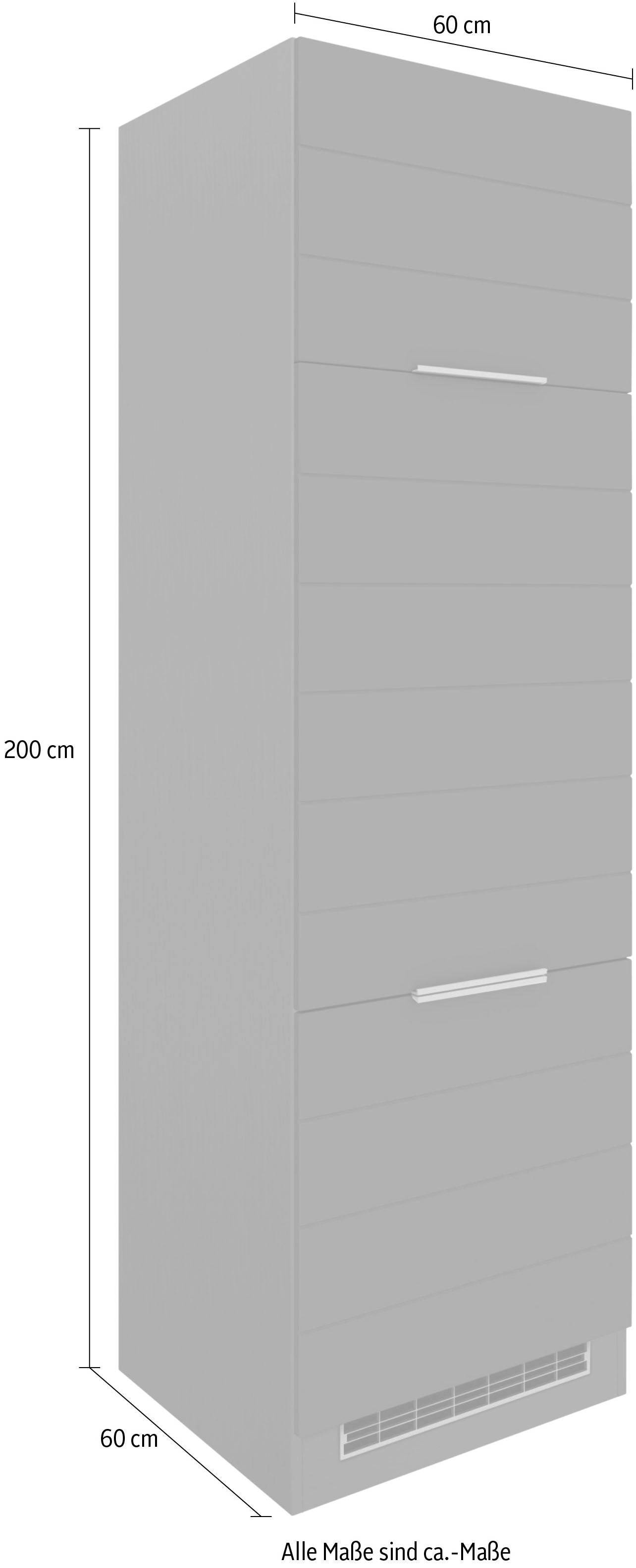 KOCHSTATION Armoire réfrigérée encastrable »KS-Luhe« 60 cm de large, façades MDF de haute qualité avec liseré horizontal