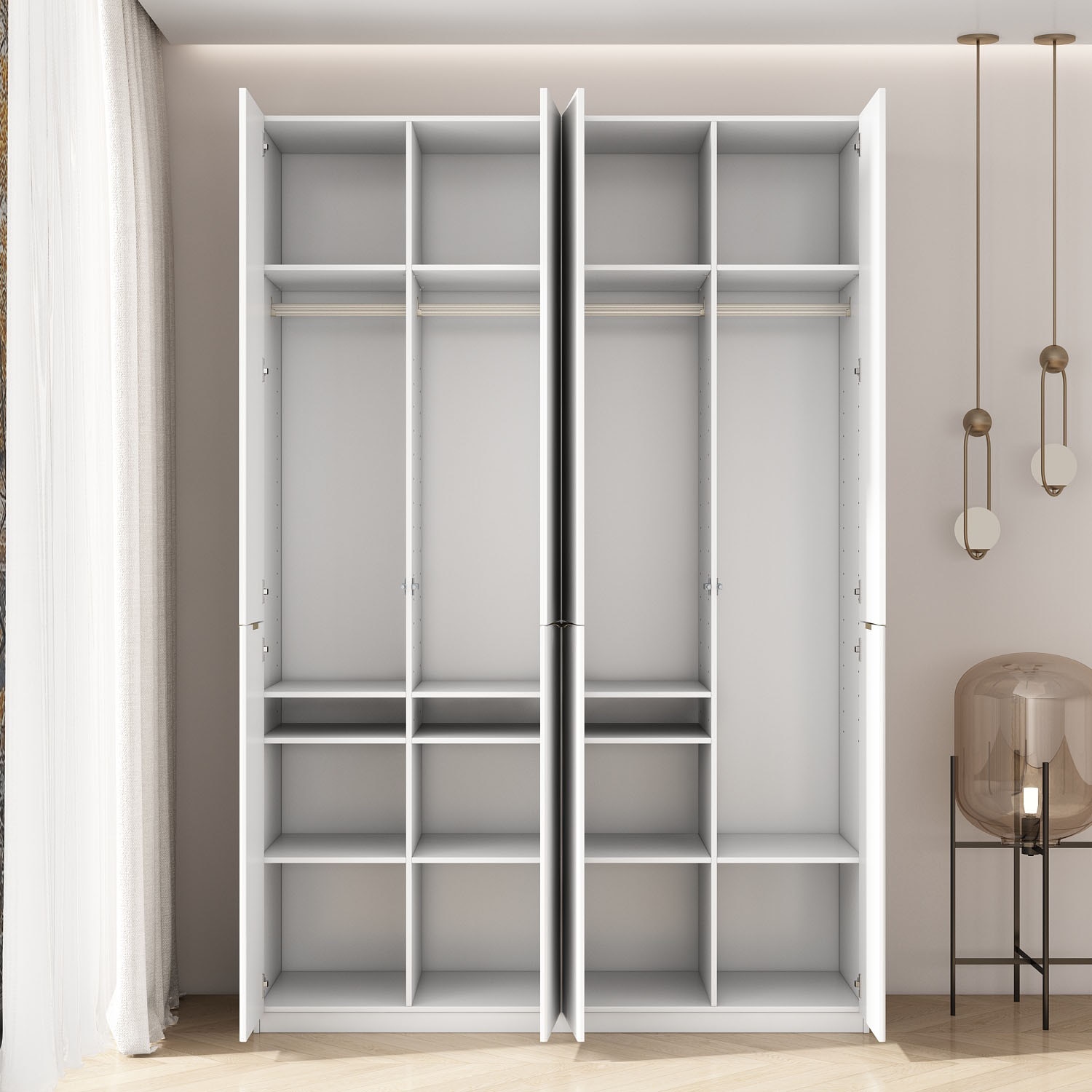 GOODproduct Kleiderschrank »Jorella Schlafzimmerschrank Garderobe mit Softclose« eleganter Schlafzimmerschrank Rillendesign Trend Breite 161cm