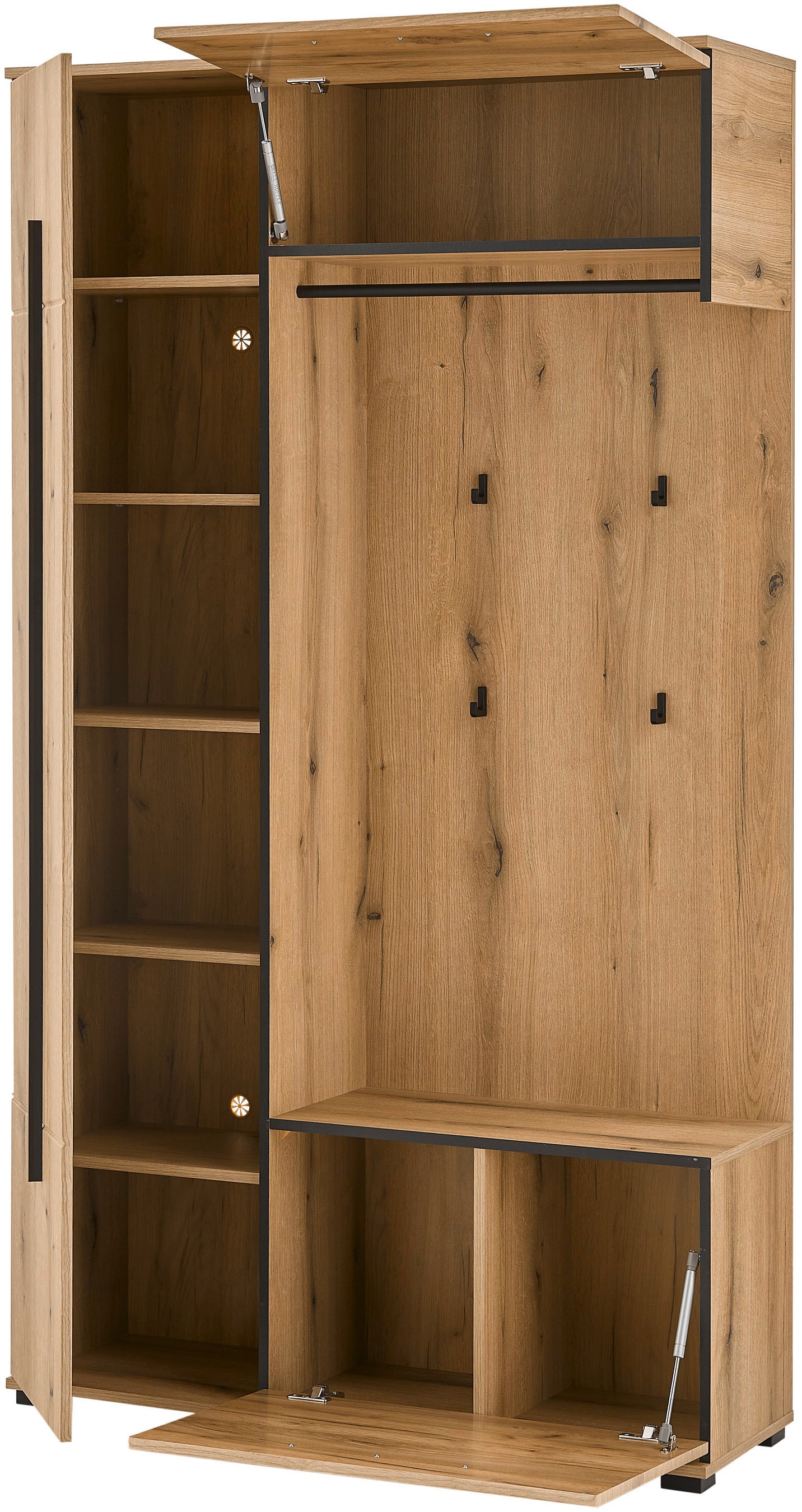 Home affaire Vestiaire compact »Cantara Flurgarderobe, modern, 2 Farben, 111 cm breit« vielseitig einsetzbar, unterschiedliche Stauraummöglichkeiten