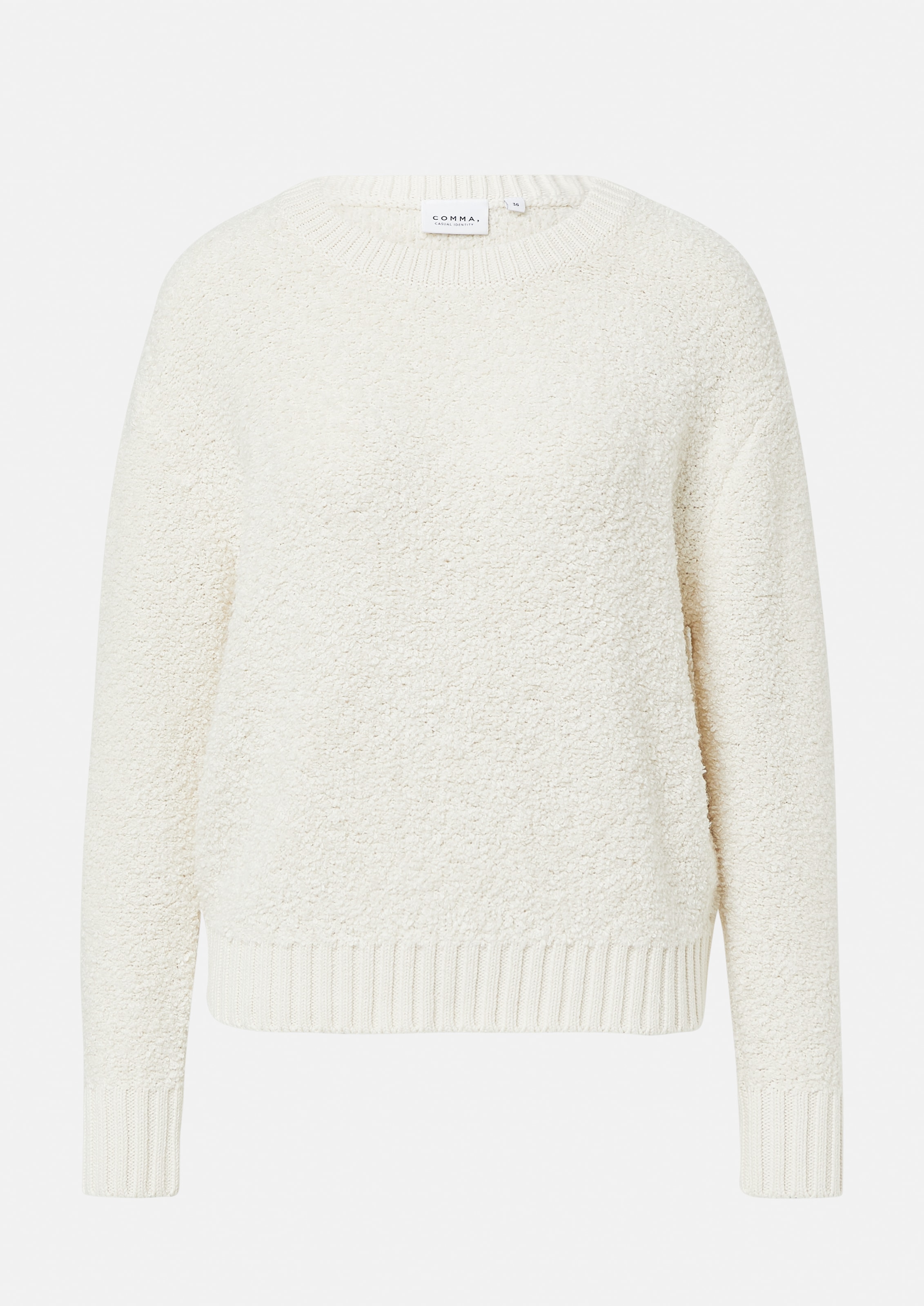 comma casual identity Pull en tricot aus Bouclé