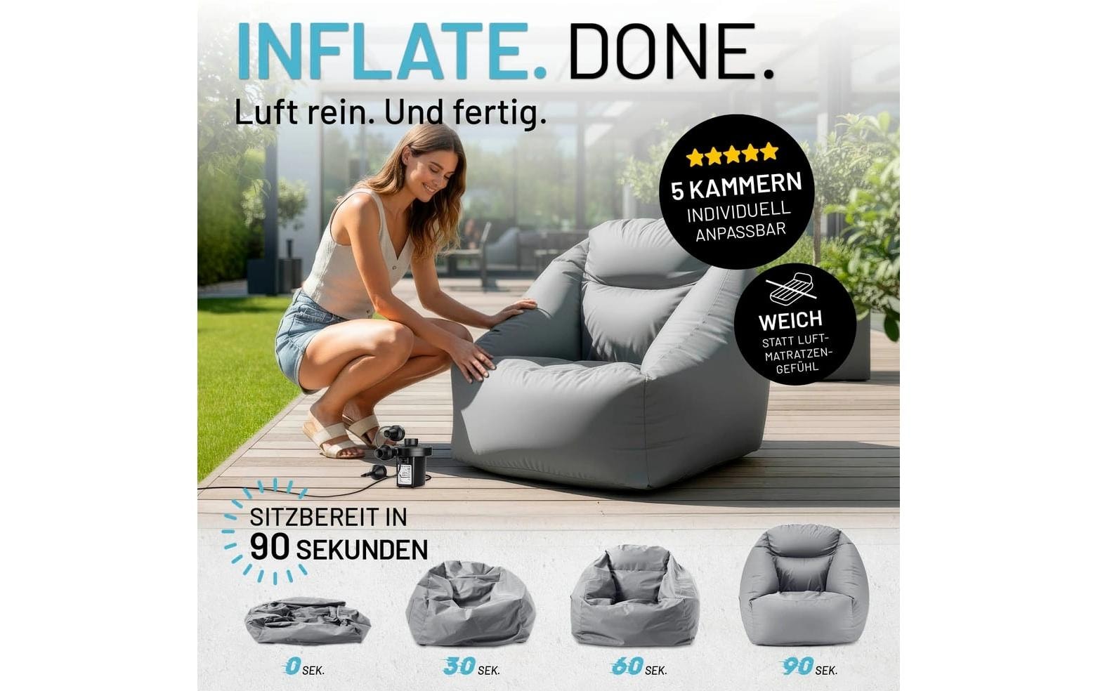 Lumaland Pouf »AIR-Sessel In-& Outdoor«