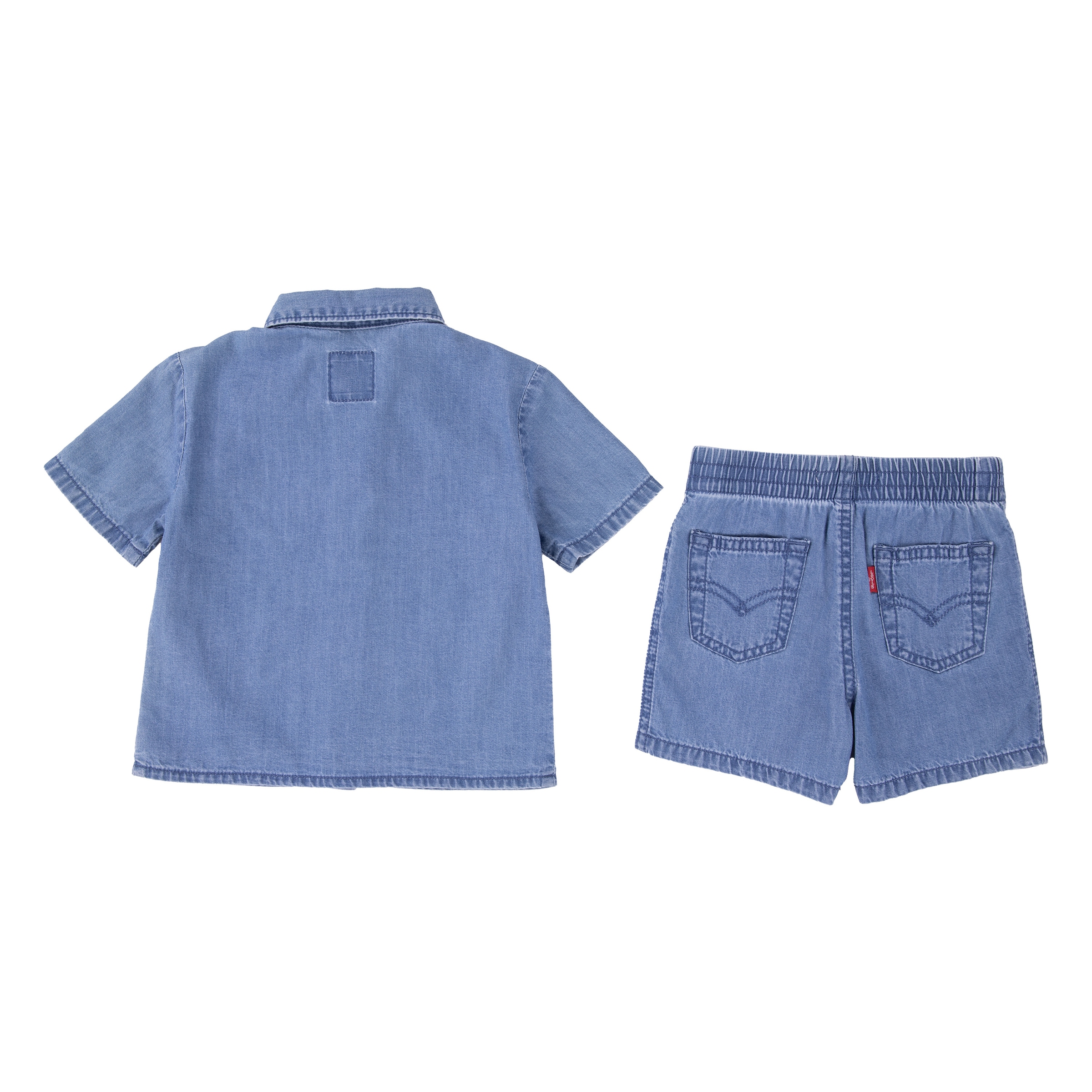 Levi's® Kids Hemd & Hose »LVB WESTERN LT WT DENIM SHORT« Set, 2 /Shorts im Denim-Look aus leichter Baumwolle