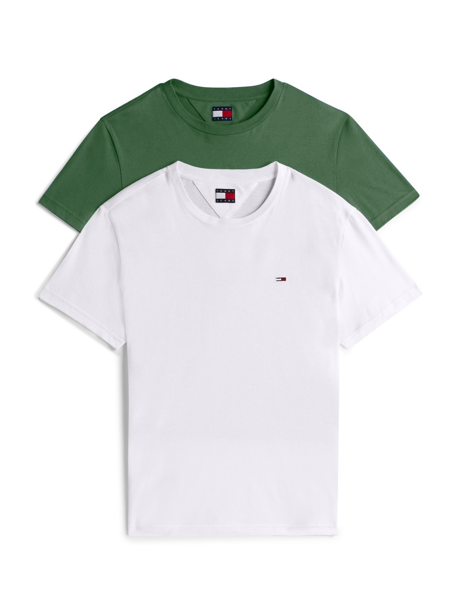 Tommy Jeans Rundhalsshirt »TJM XSLIM 2PACK JERSEY TEE EXT« Packung, 2er-Pack,  Logostickerei, 2Pack