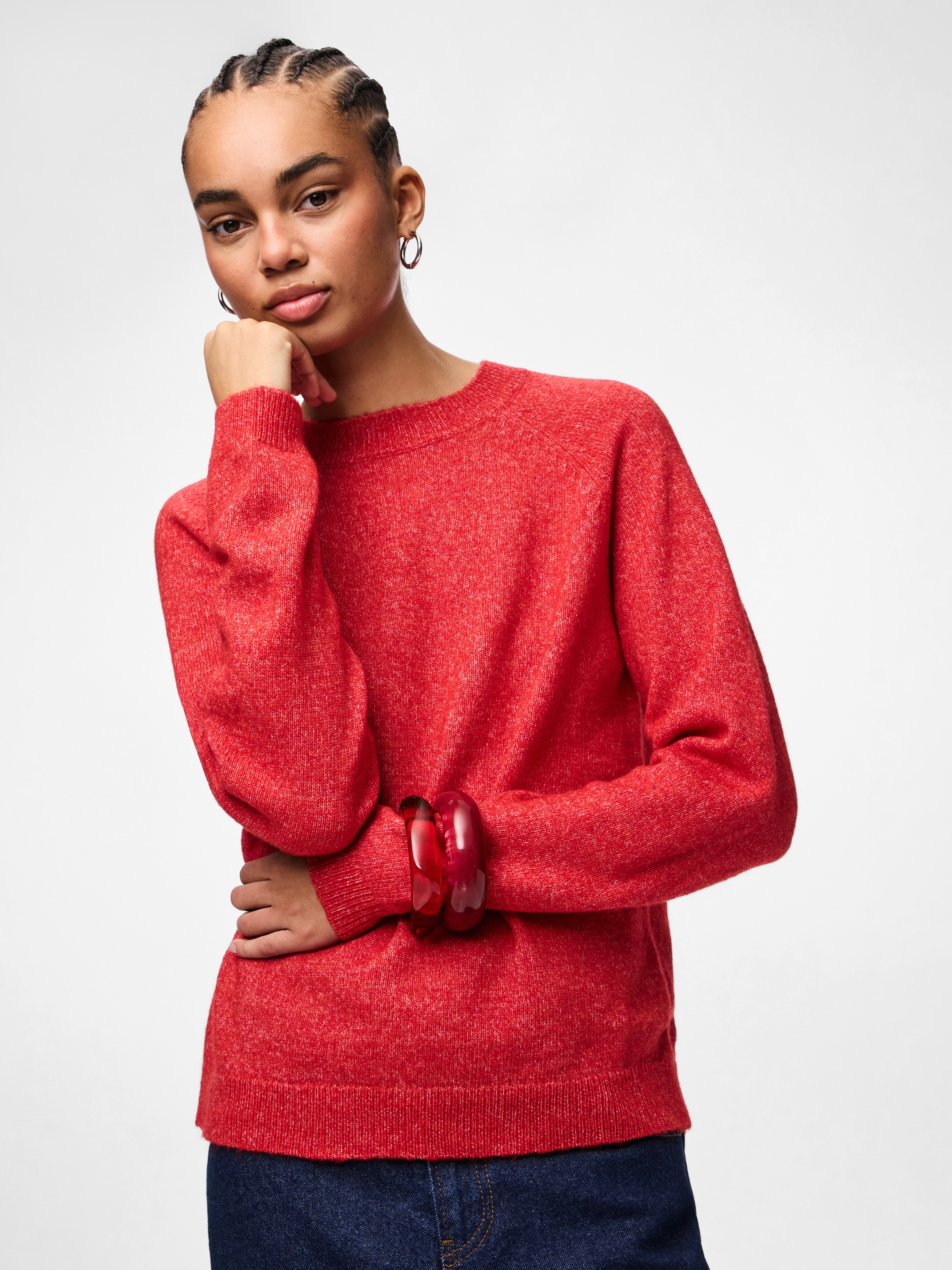 pieces Strickpullover »PCJULIANA LS O-NECK KNIT NOOS BC«