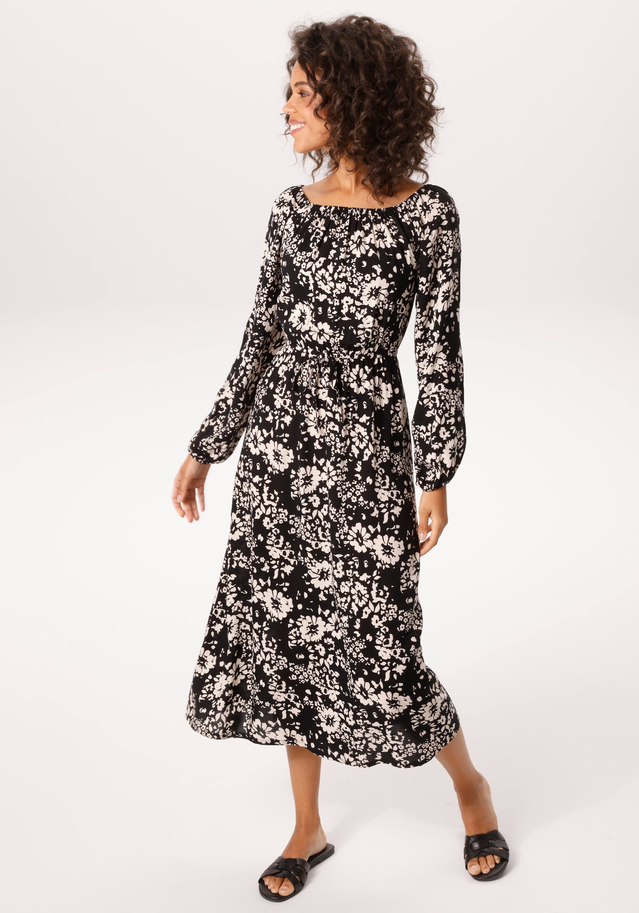 Aniston CASUAL Mini-robe mit grafischen Blumendruck - jedes Teil ein Unikat - NEUE KOLLEKTION