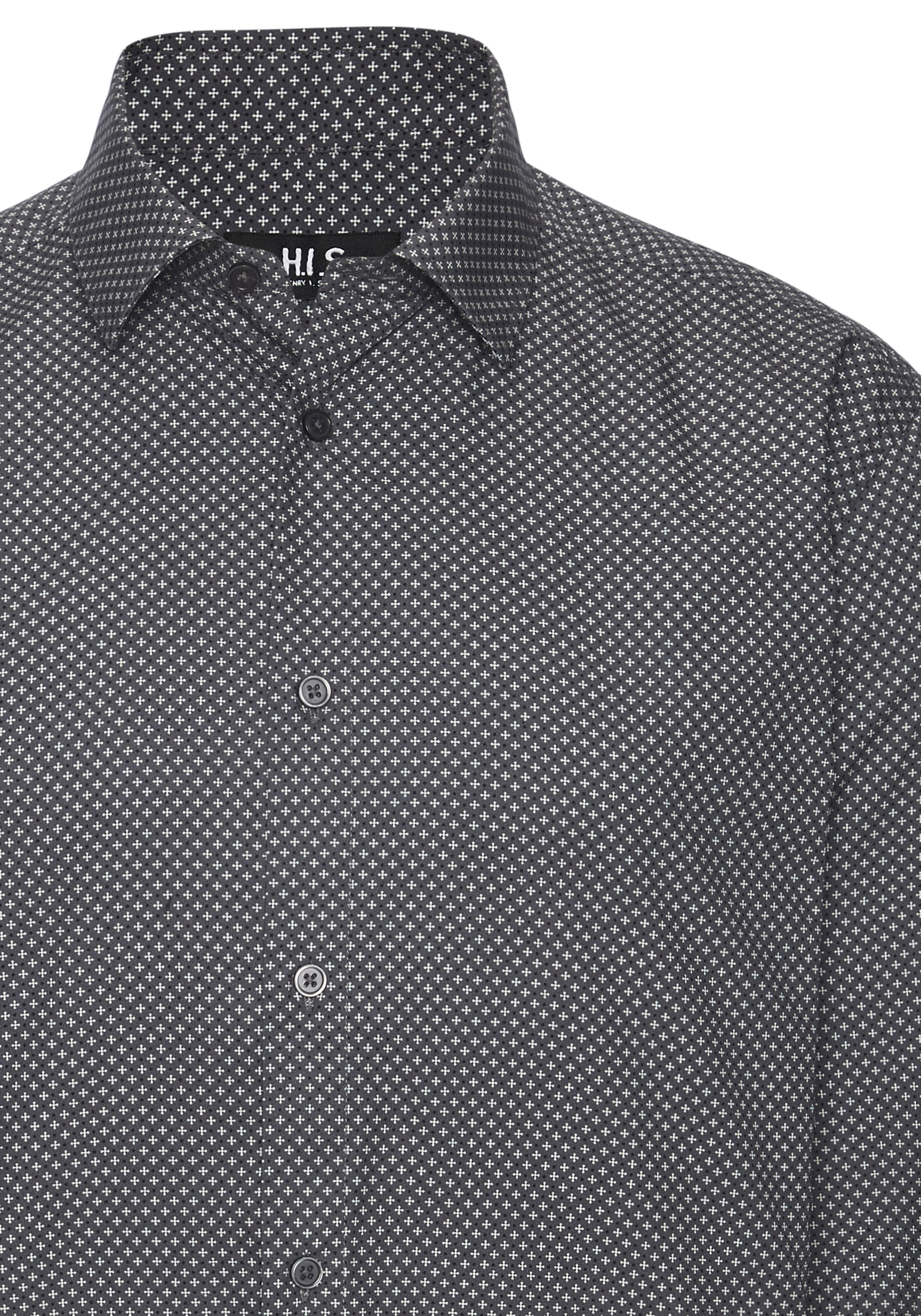 H.I.S Langarmhemd »Regular fit« mit Haifischkragen und allover Print aus reiner Baumwolle