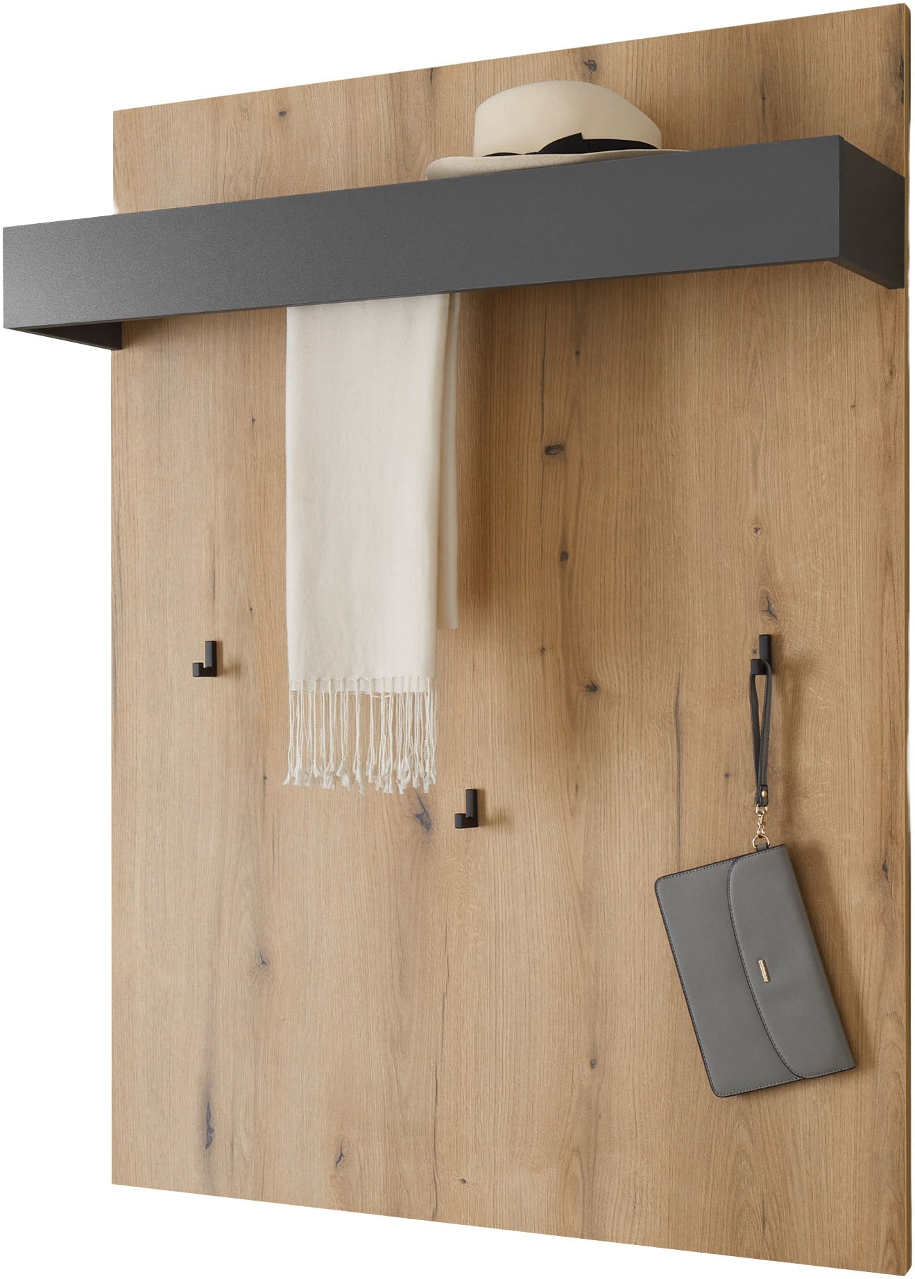 Home affaire Panneau de vestiaire »GiRON/CiTY, Wandregal in vier Farben, Flurgarderobe mit Hutablage« mit Kleiderstange und Haken, 100 cm breit