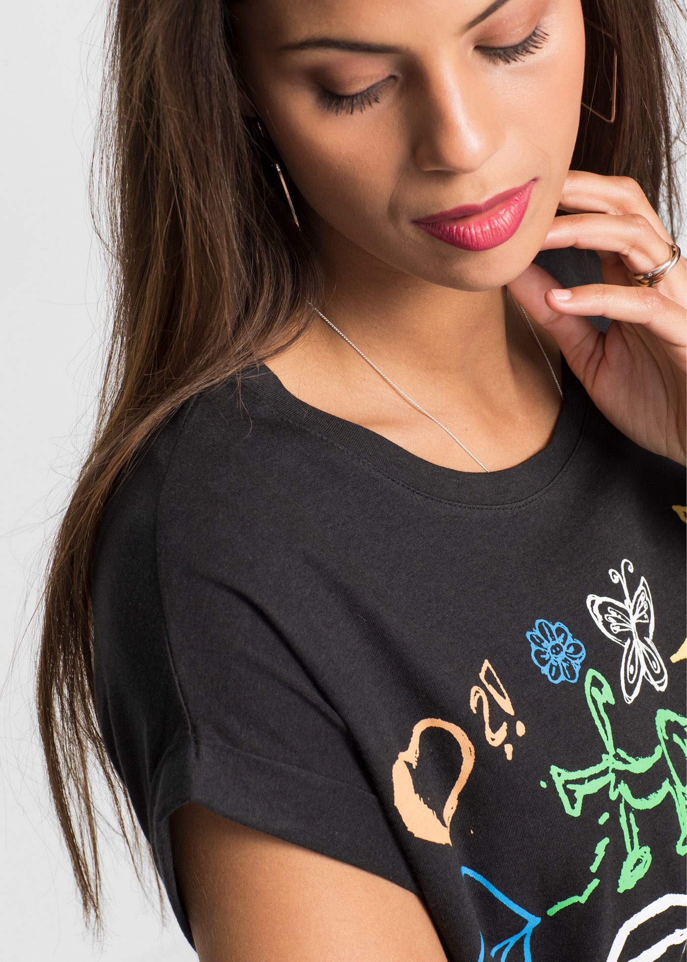 bonprix T-shirt »T-Shirt bedruckt« leicht taillierter Schnitt, Regular fit, mit witzigem Frontdruck