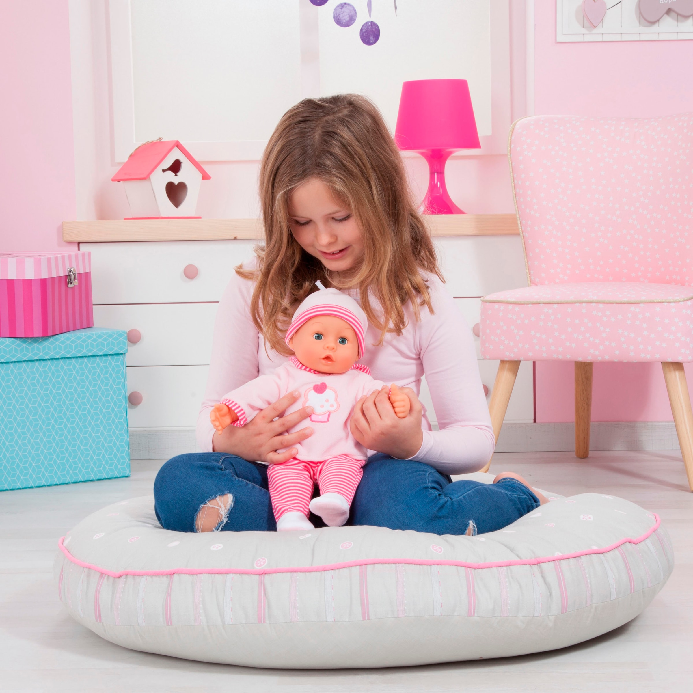 Bayer Poupée bébé »First Words Baby, 38 cm rosa/pink« mit Schlafaugen und Babygeräuschen