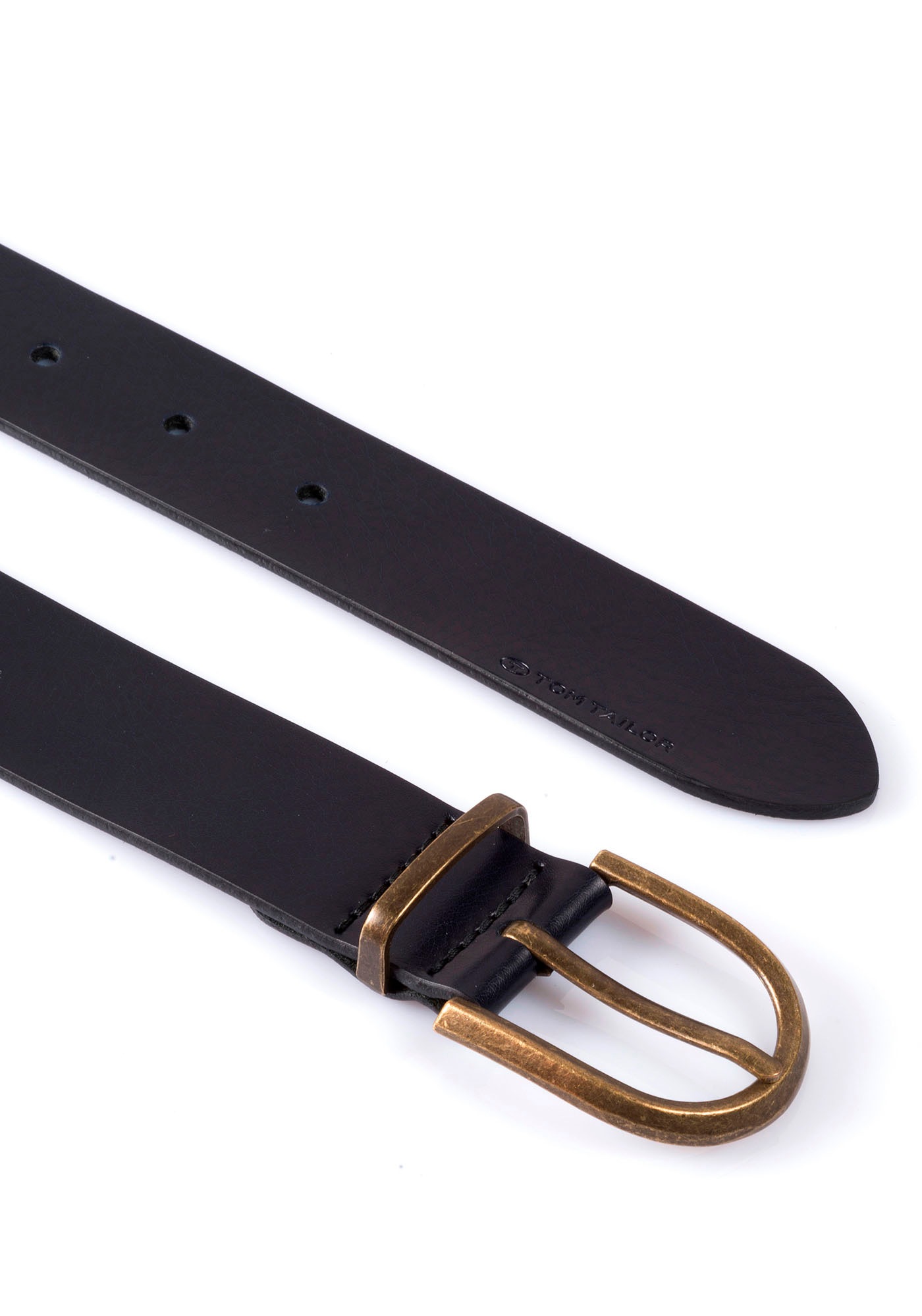 TOM TAILOR Ceinture en cuir »TTSYLKE« 3 cm breiter Damengürtel, Schliesse im Vintage-Look, reines Leder