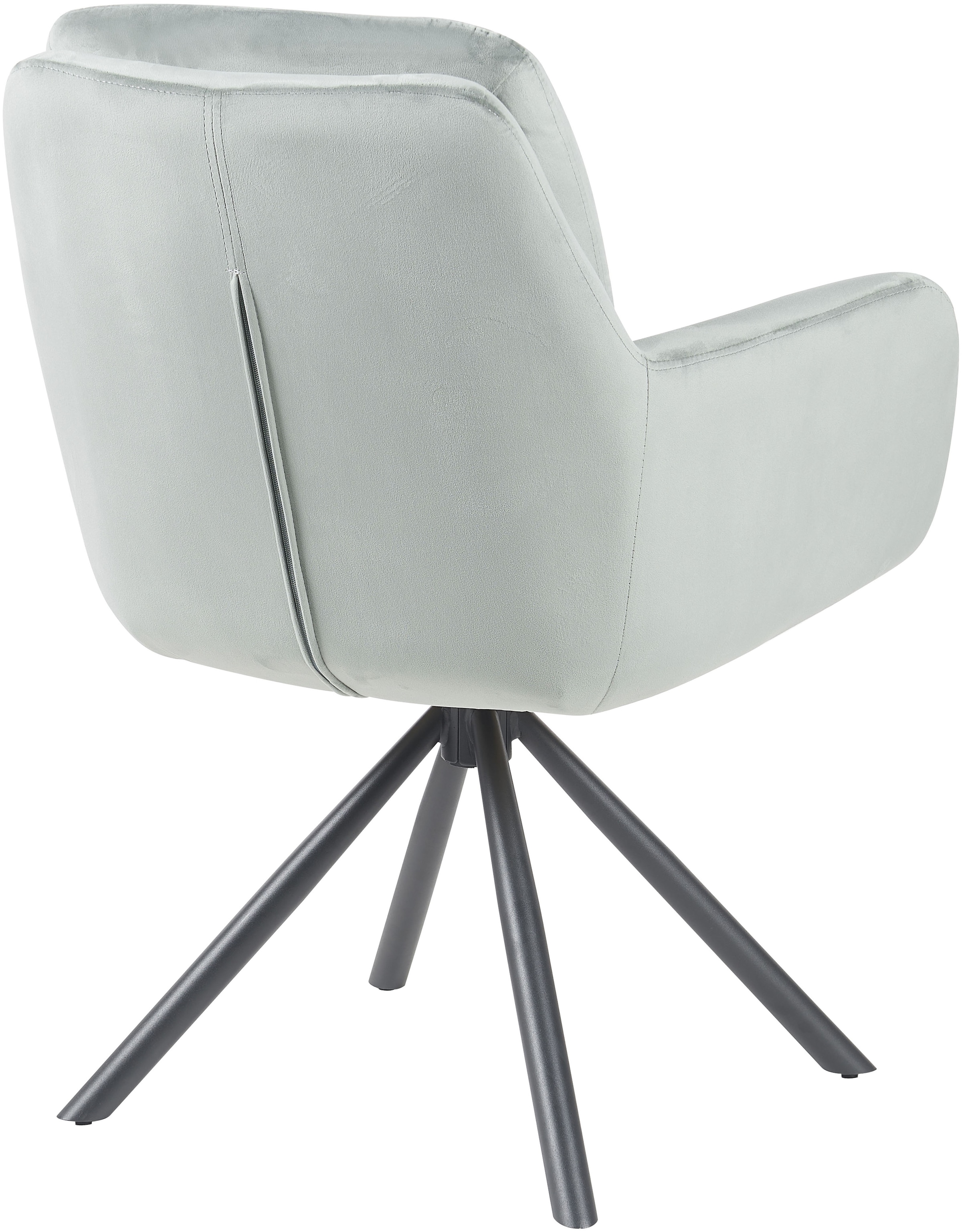 HELA Chaise avec accoudoirs »PARMA« (Ensemble) 2 cuis2er Pack, 360° drehbar, 4-Fuss, Kissenoptik, Samtvelour, Armlehnen