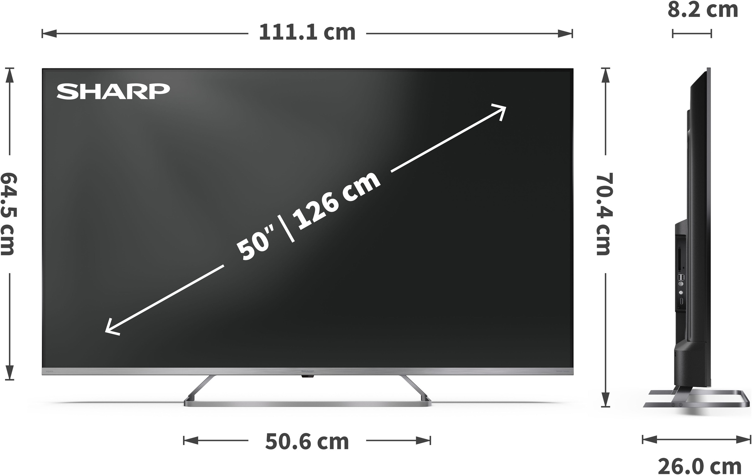 Sharp Mini téléviseur LED QLED »4T-C50JPx« 126 cm/50 ″