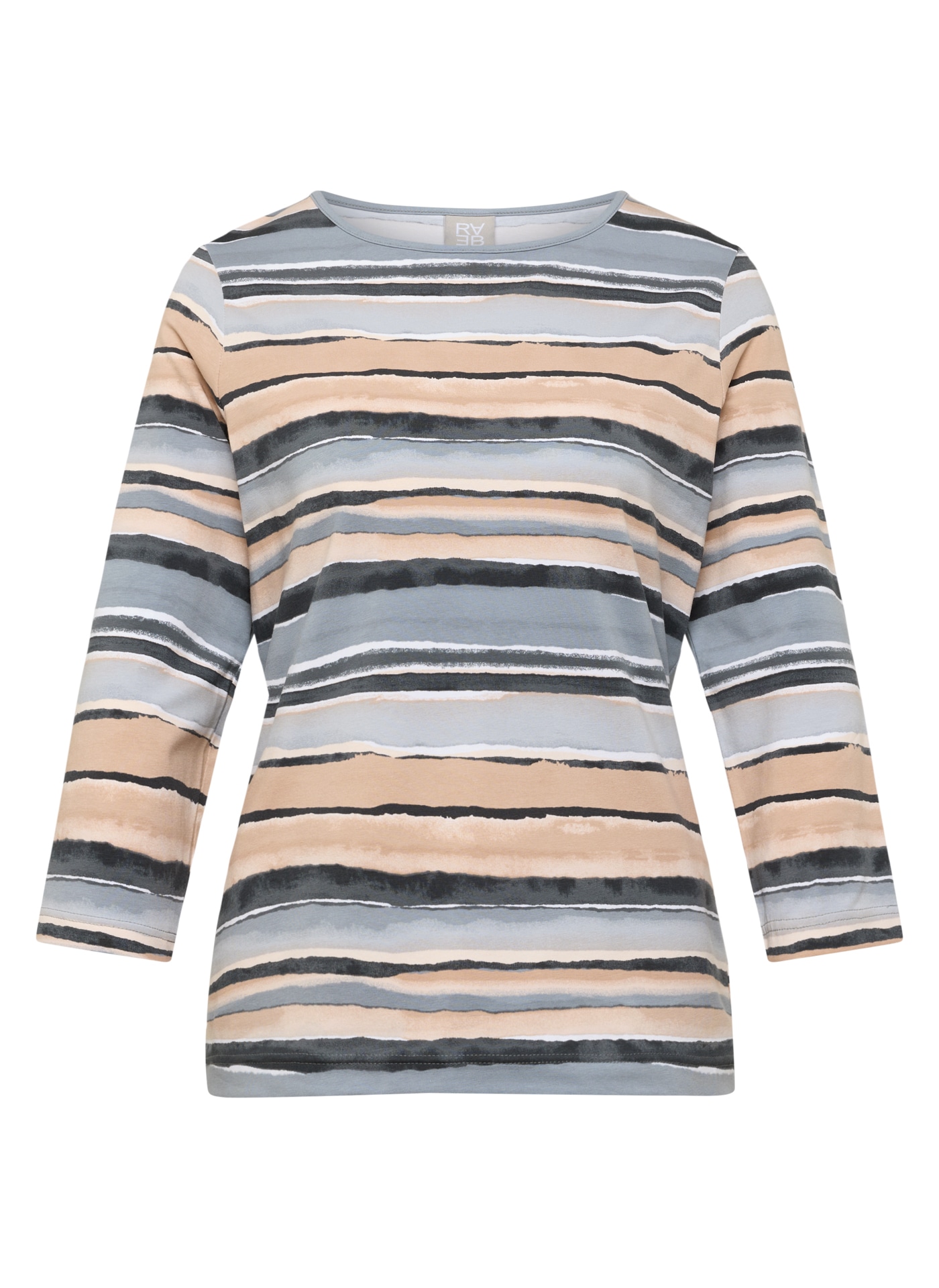 Rabe T-shirt à manches 3/4 in Streifen-Optik
