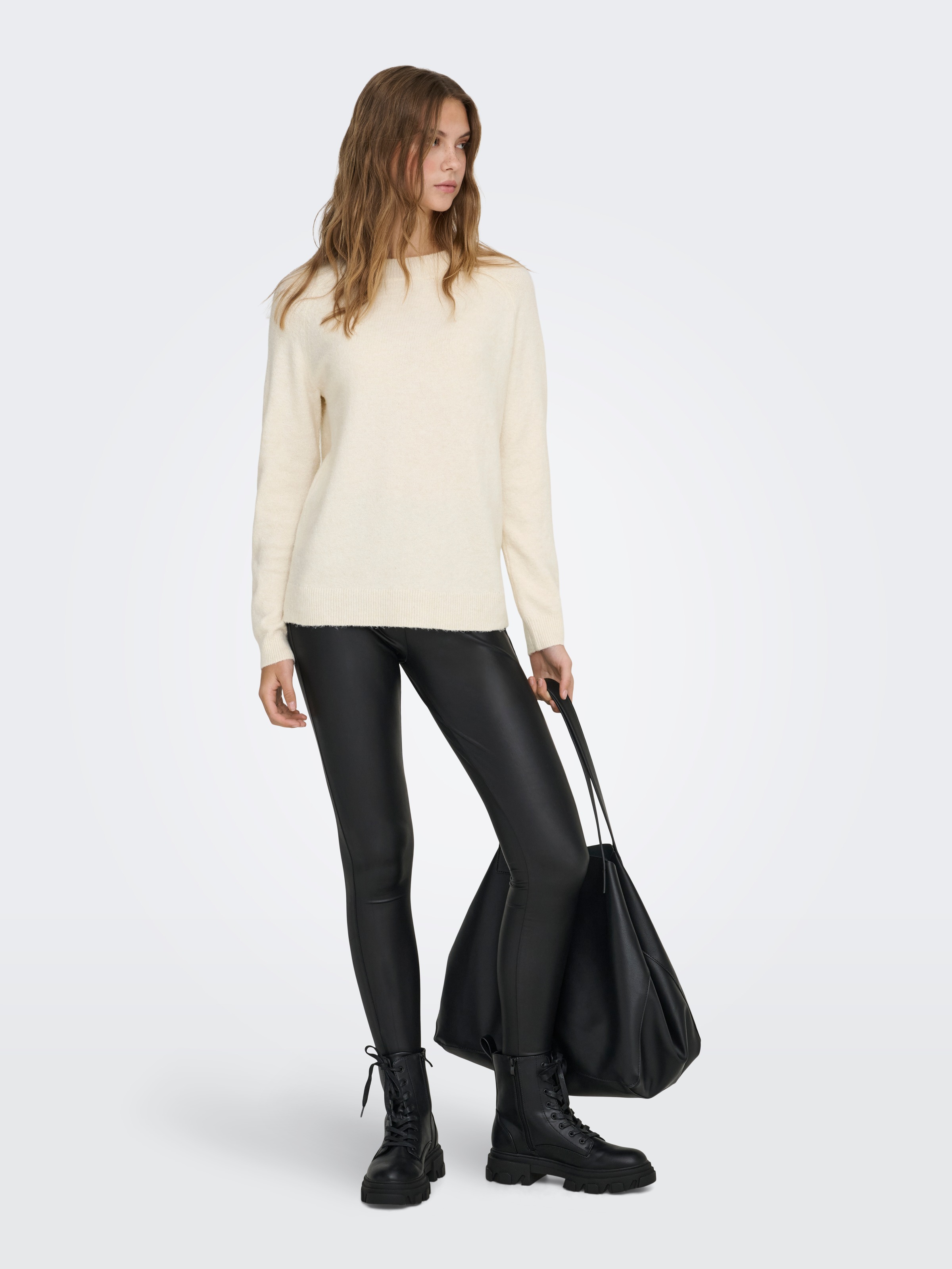 ONLY Pull à col rond »ONLRICA LIFE L/S PULLOVER  KNT NOOS« Materialmix, regular fit