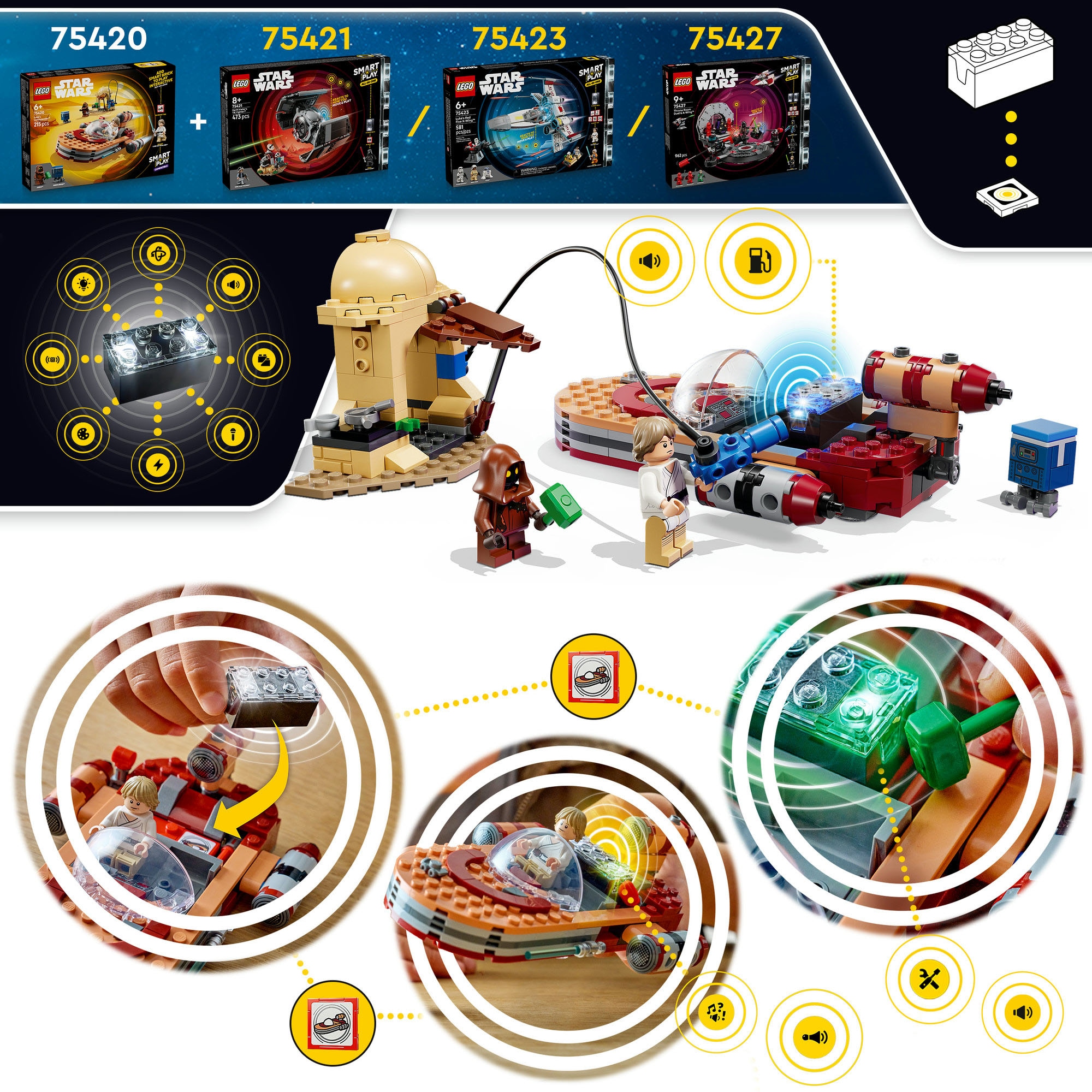 LEGO® Pions de construction »SMART Play: Lukes Landspeeder (75420), LEGO Star Wars ™« Mit SMART Brick kombatibel (nicht im Lieferumfang enthalten)