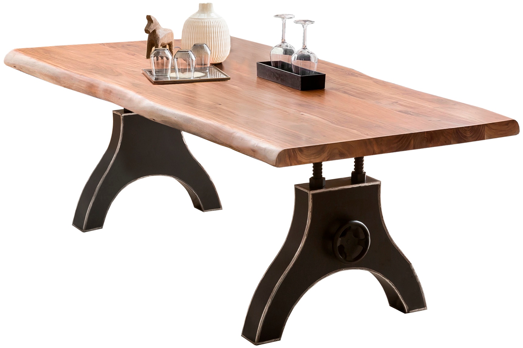 SIT Plateau de table »Manavgat aus massiver Akazie mit natürlicher Baumkante« 1 cuis tlg. Plateau en bois d'acacia de 56 mm d'épaisseur avec chant naturel comme sur l'arbre