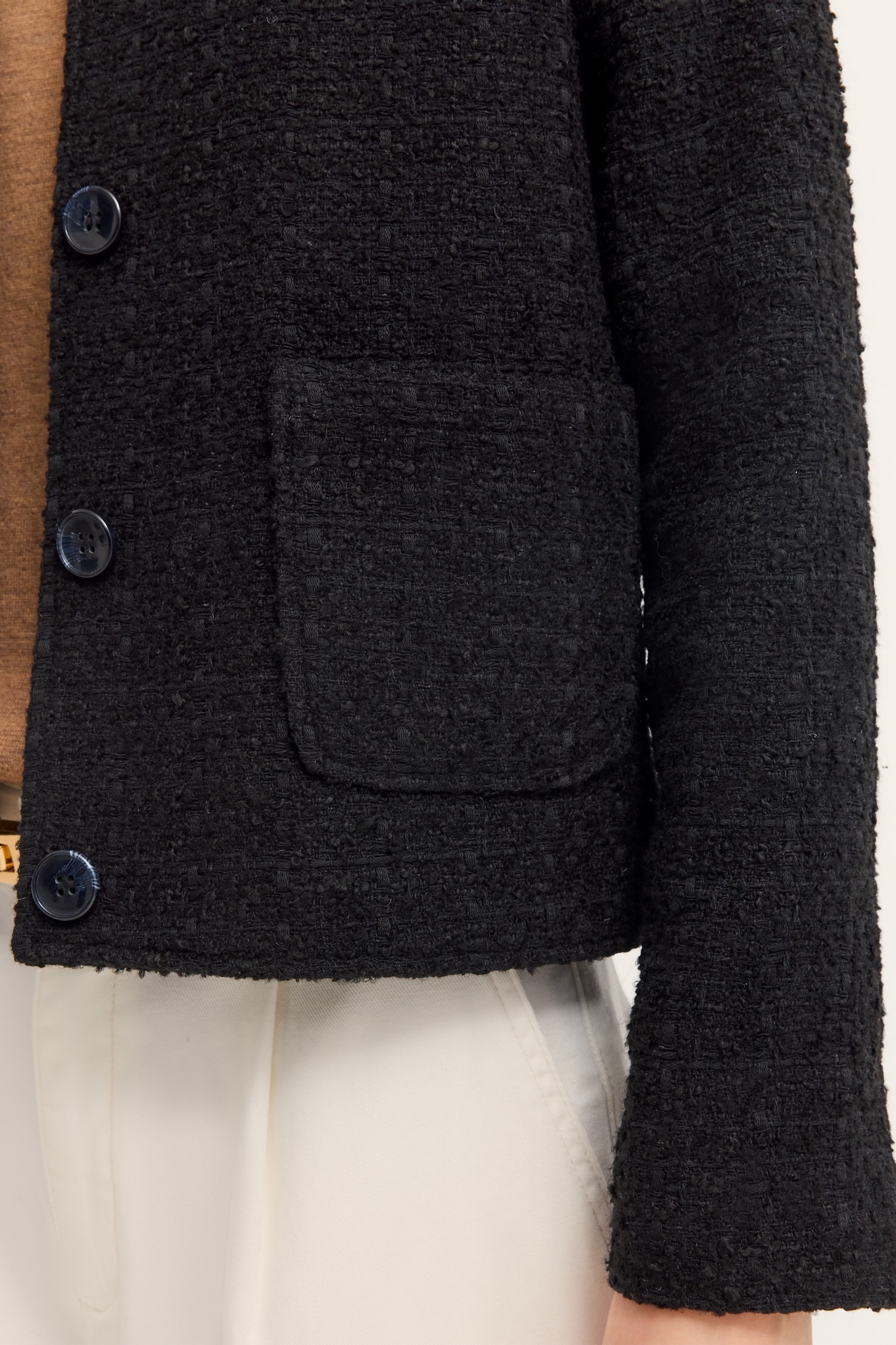 bugatti Hemdjacke »Bouclé« mit Knopfleiste und aufgesetzten Taschen