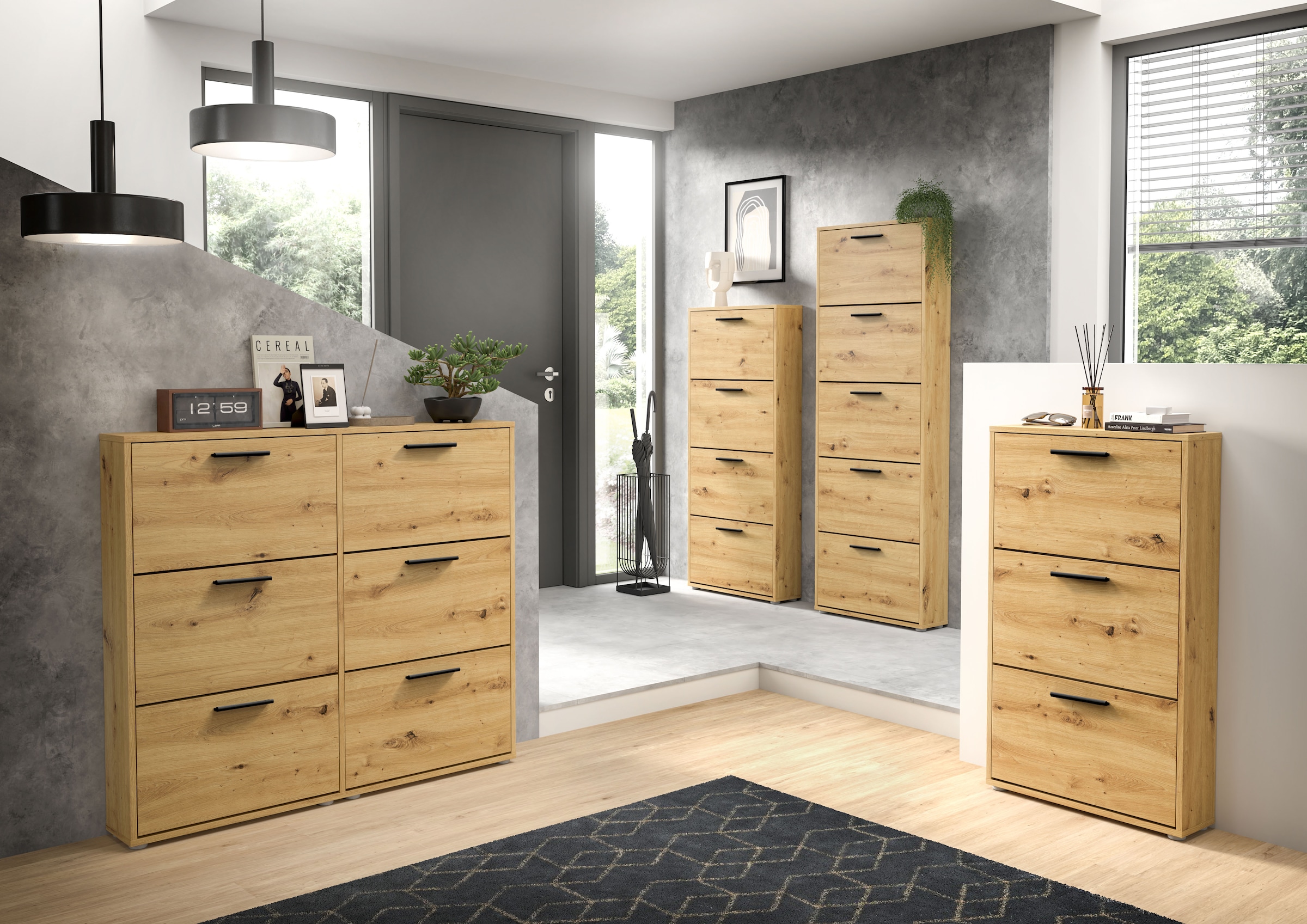 HBZ Schuhkipper »Sam Schuhkipper, Schuhschrank BxHxT 116x103x17 cm« 1 Stk. tlg. mit 6 Klappen