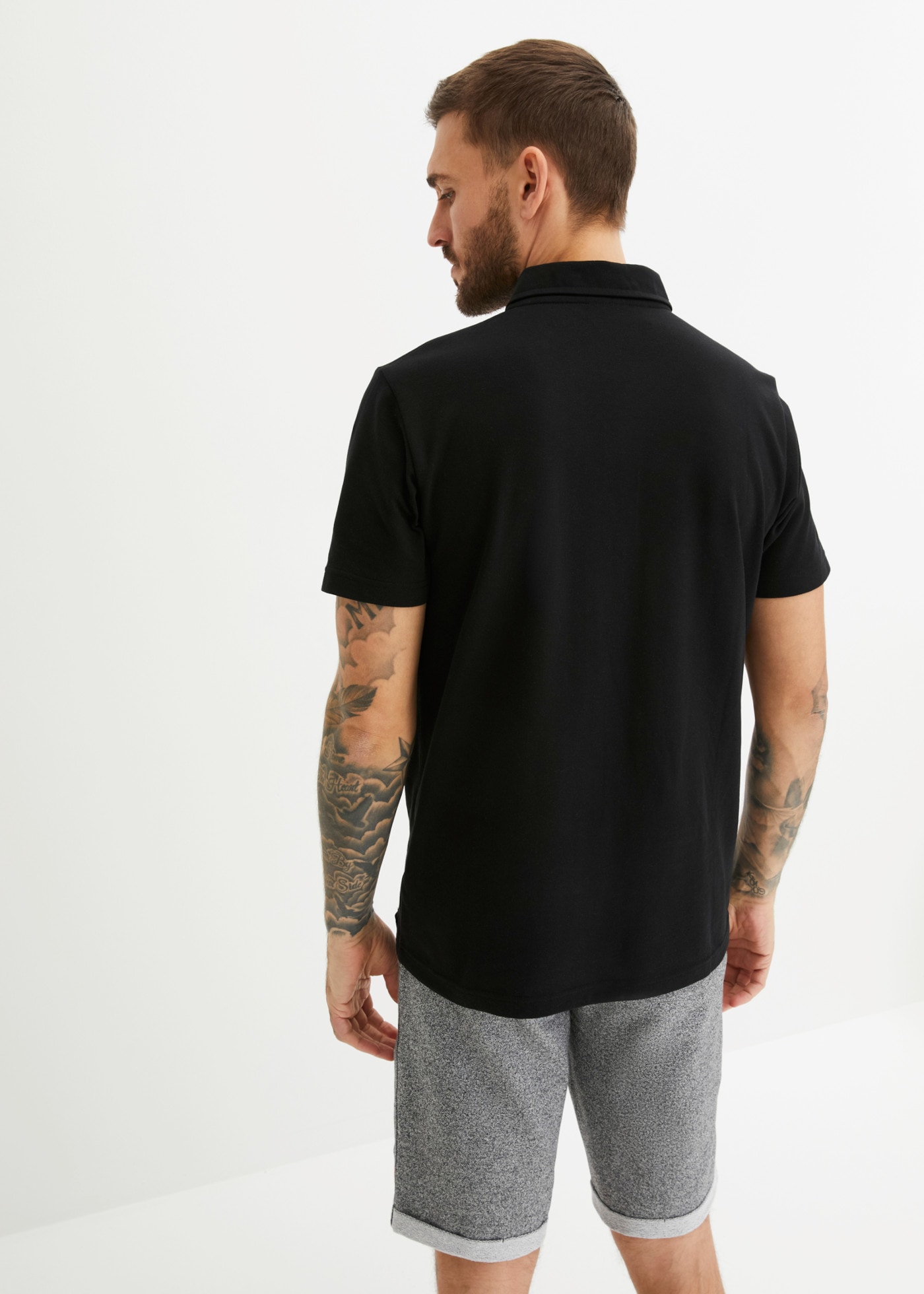 bonprix Polo forme basique, mélange de coton, col