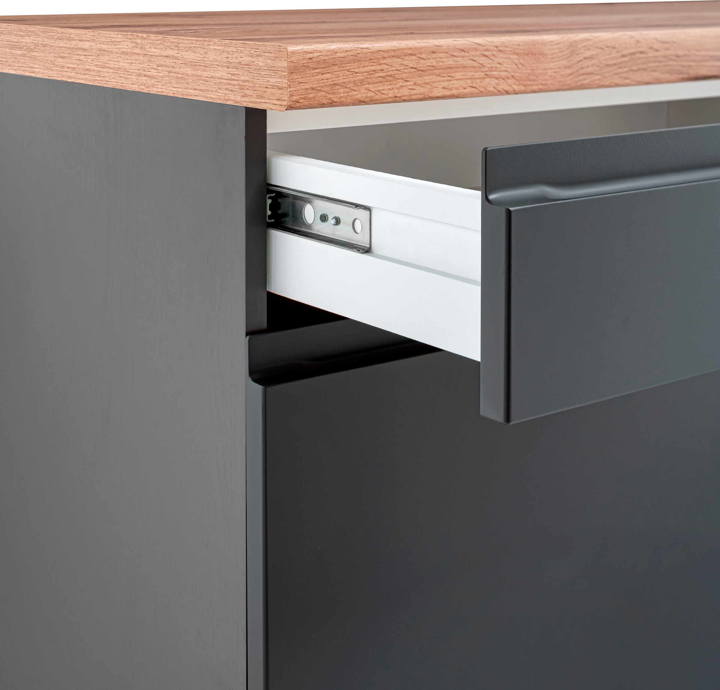 KOCHSTATION Armoire basse »KS-Bruneck« »Bruneck« largeur 180 cm, beaucoup d'espace de rangement, façades MDF de haute qualité