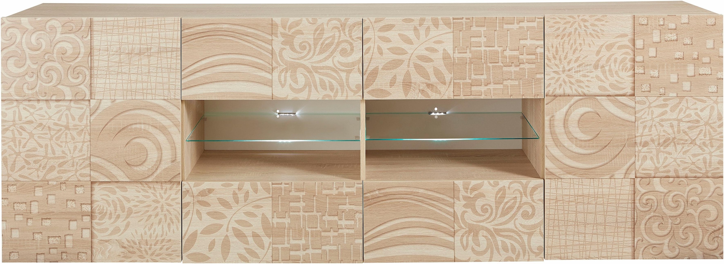 Home affaire Sideboard »Miro« Breite 241 cm mit dekorativem Siebdruck