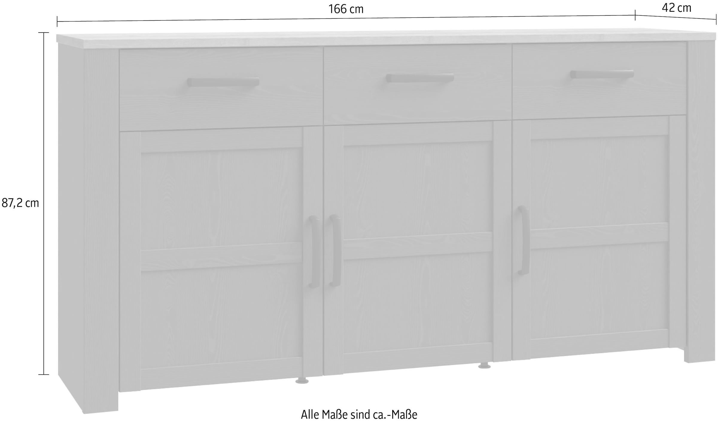 FORTE Buffet »Bohol, Sideboard, Soft-Close, Stauraum« Largeur 166 cm
