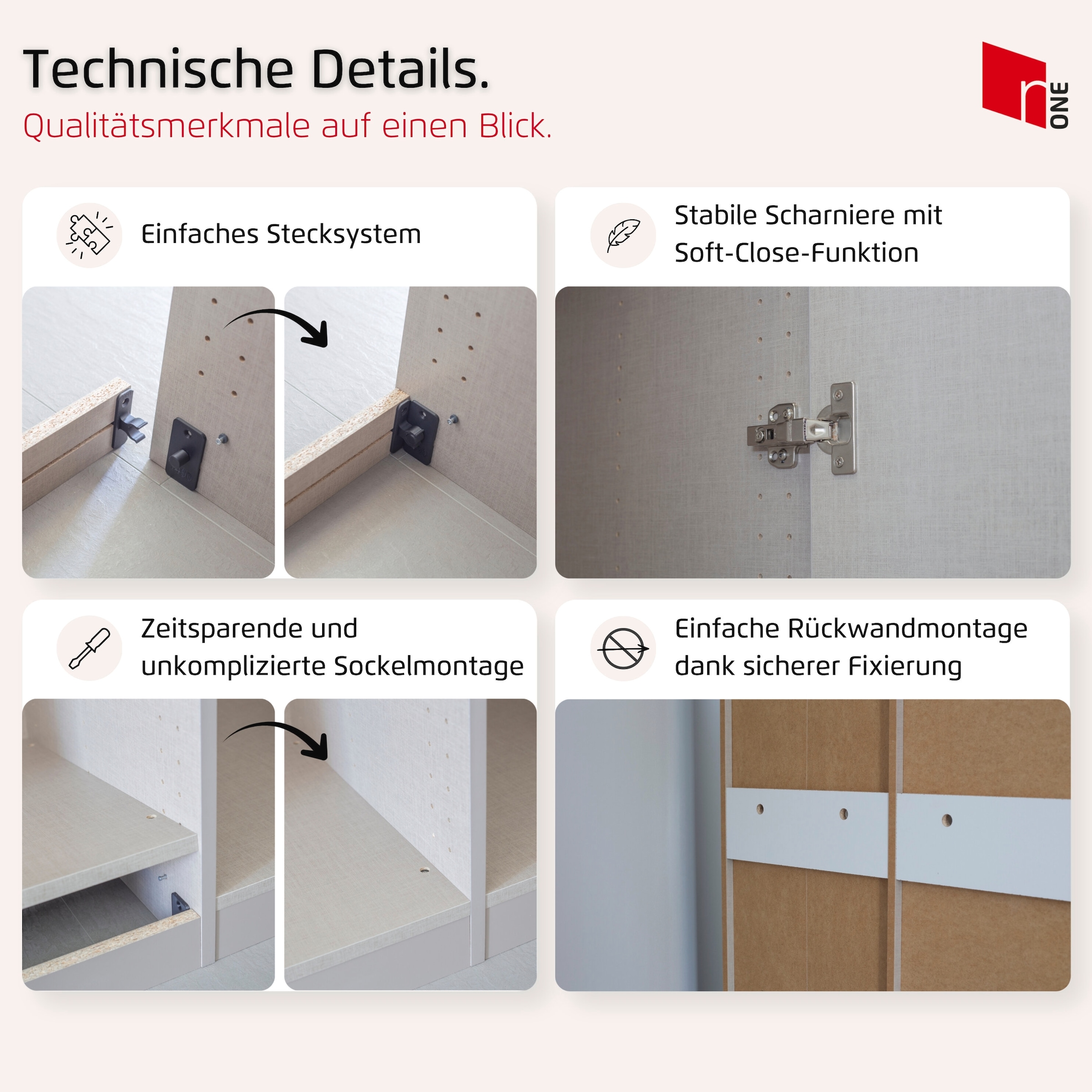 GOODproduct Kaminumbauschrank »Schrank Möbel Schlafzimmer Garderobe Kinderzimmer WELTNEUHEIT ZELLARA« PATENTIERTES SCHNELLMONTAGESYSTEM Griff Goldfarben MADE IN GERMANY