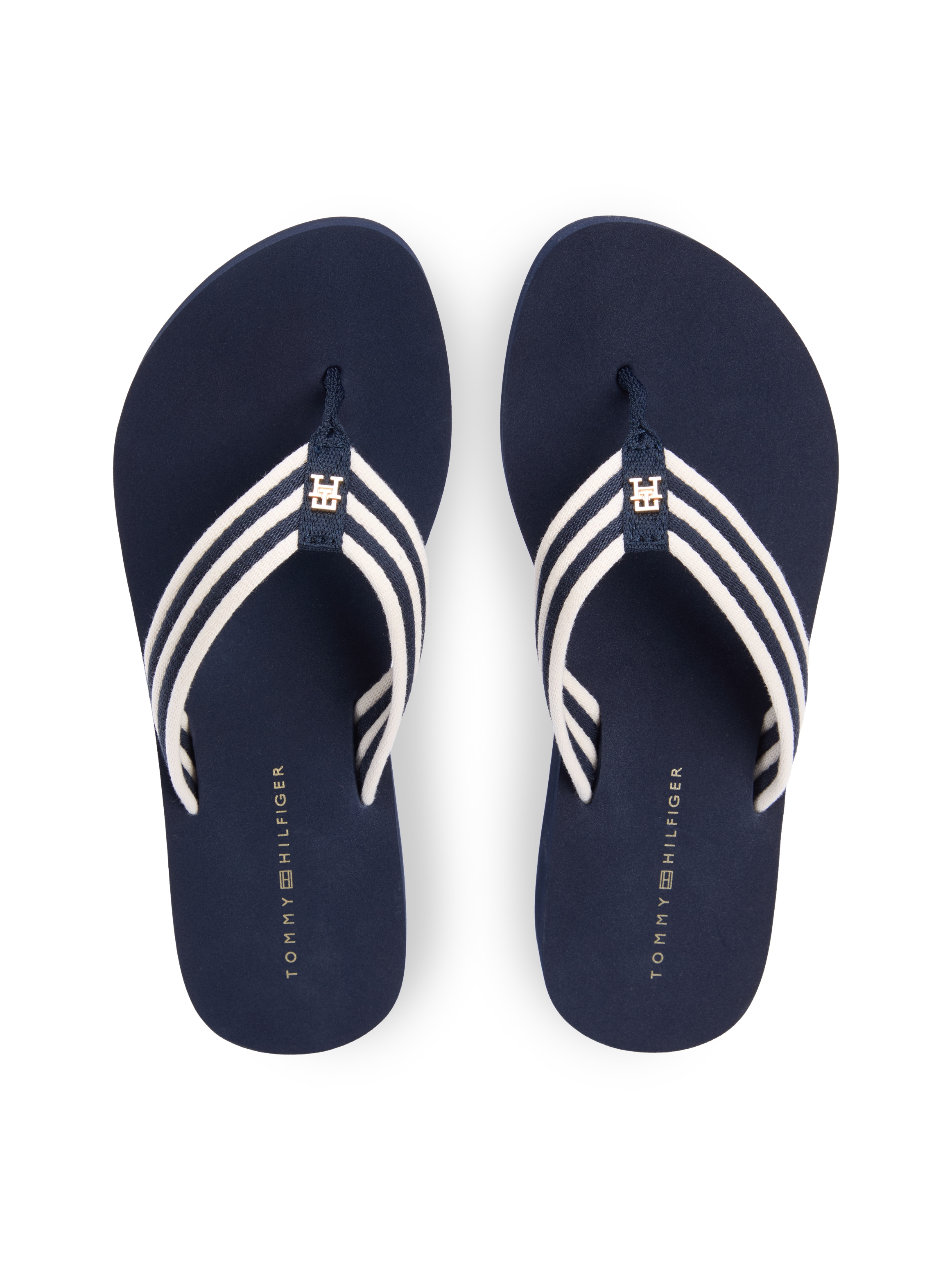 Tommy Hilfiger Séparateur d'orteils »TH STRIPE SUMMER SANDAL«  Chaussure d’été, dianette, chaussure à plateforme avec bande rayée