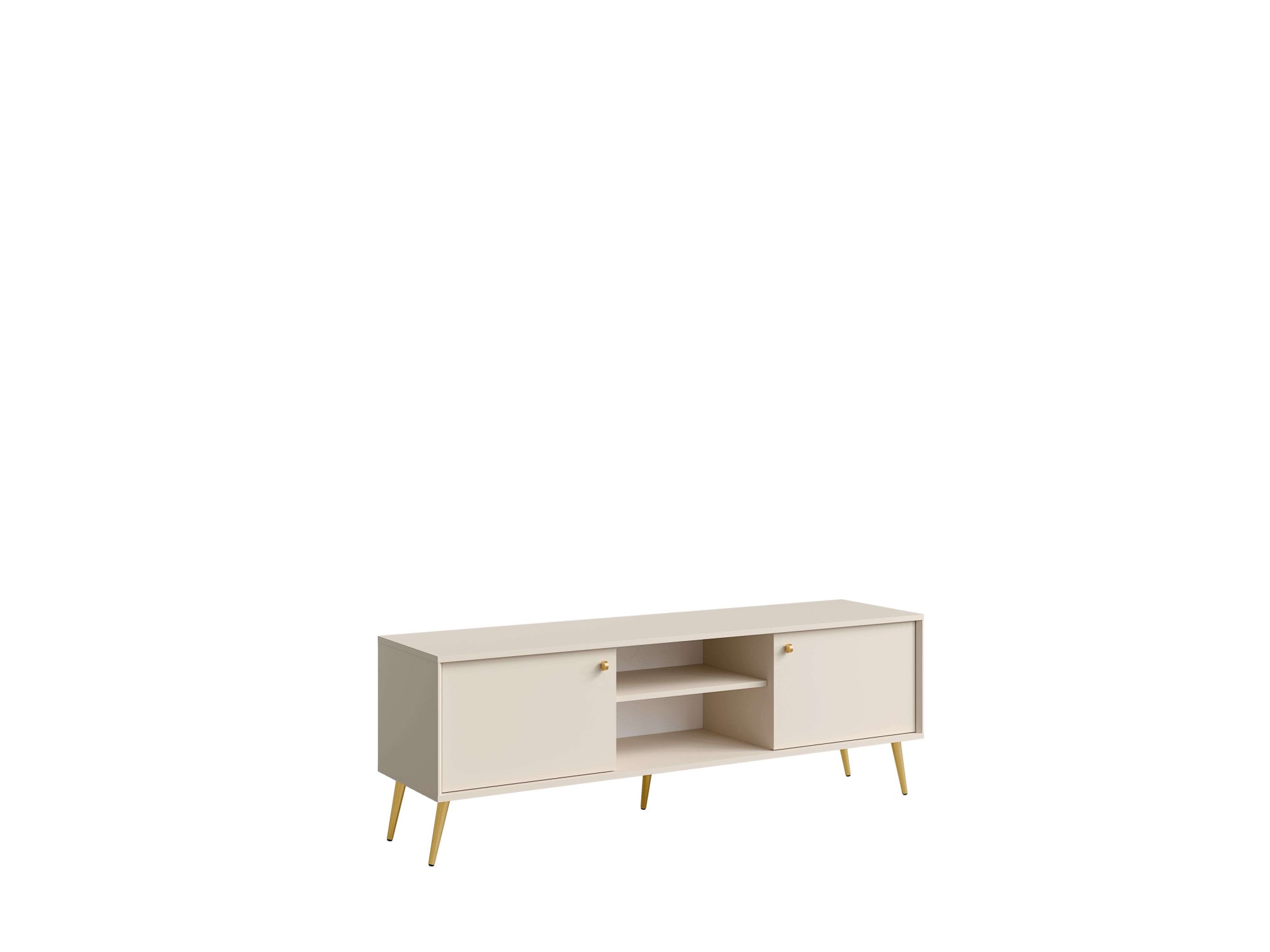 Home affaire Table basse »ROMELIS TV-Schrank mit 2 Türen und einem Fach, B/T/H: 156/40,5/54,8 cm« Beige TV-Kommode mit goldenen Akzenten, viel Stauraum
