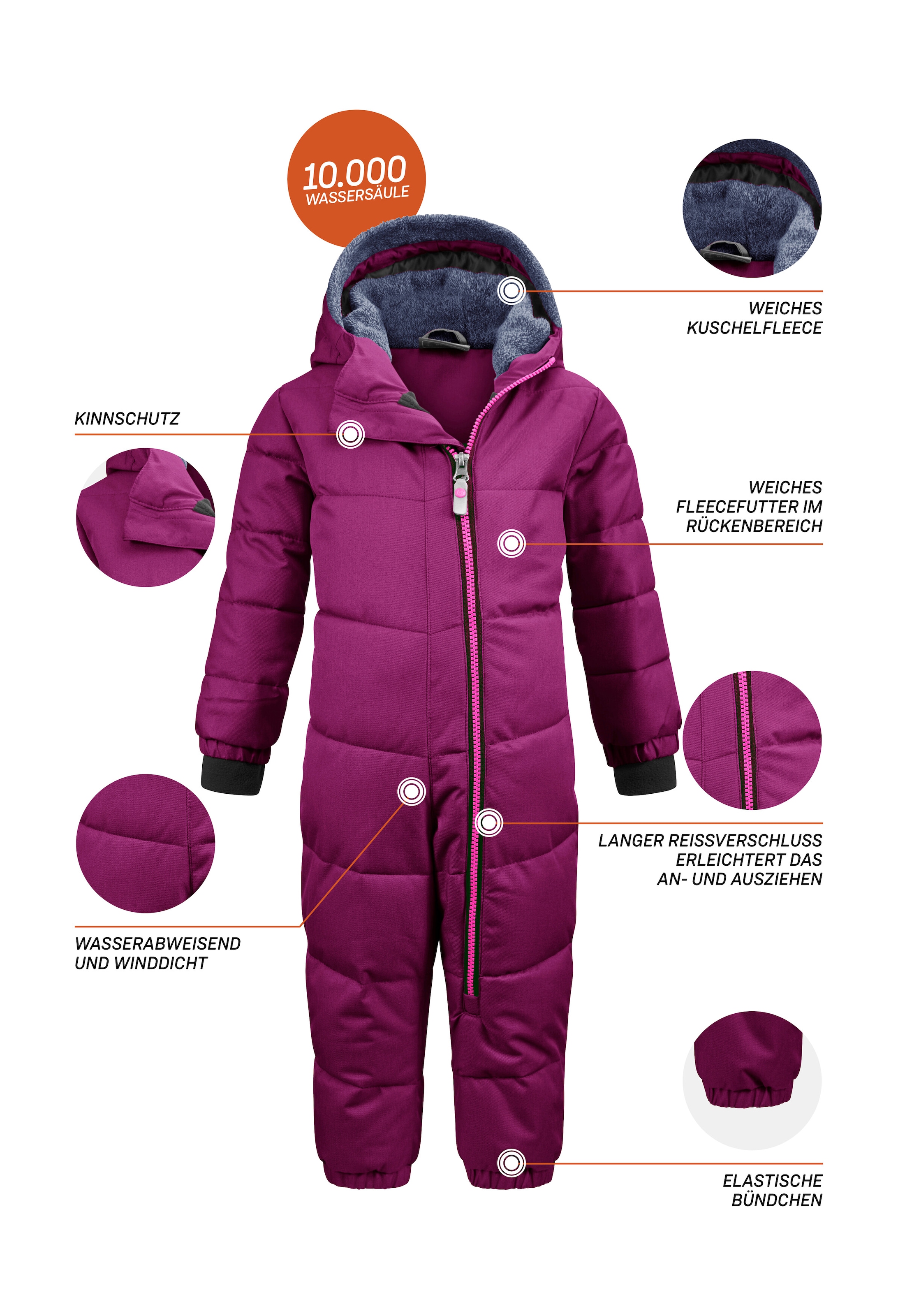 Killtec Combinaison de neige »Twinkly MNS ONPC B« Wasserabweisender Schneeanzug mit Fleece und reflektierenden Details