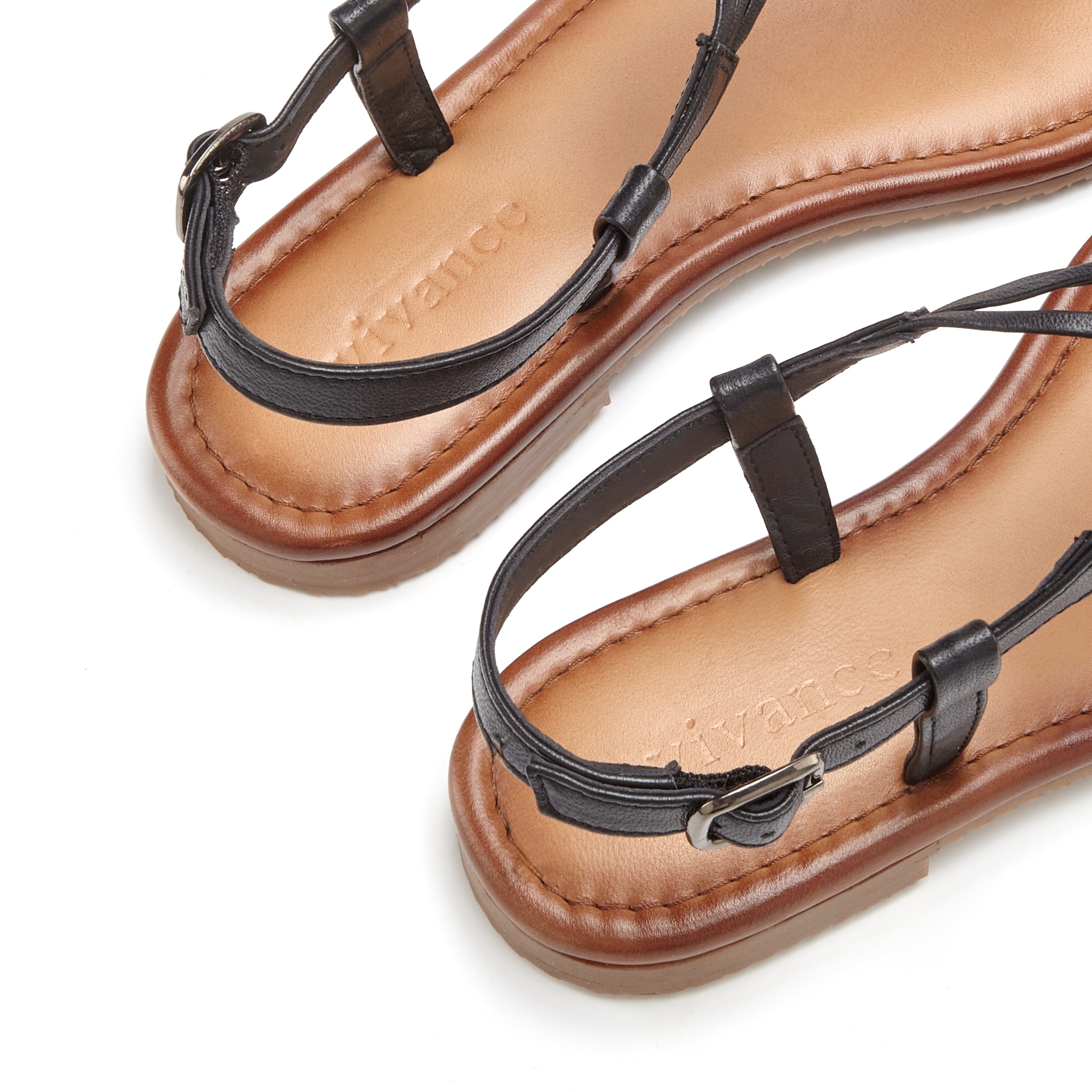 Vivance Zehentrenner  Sandalette, Sommerschuh,Sandale aus Leder mit Flecht-Optik