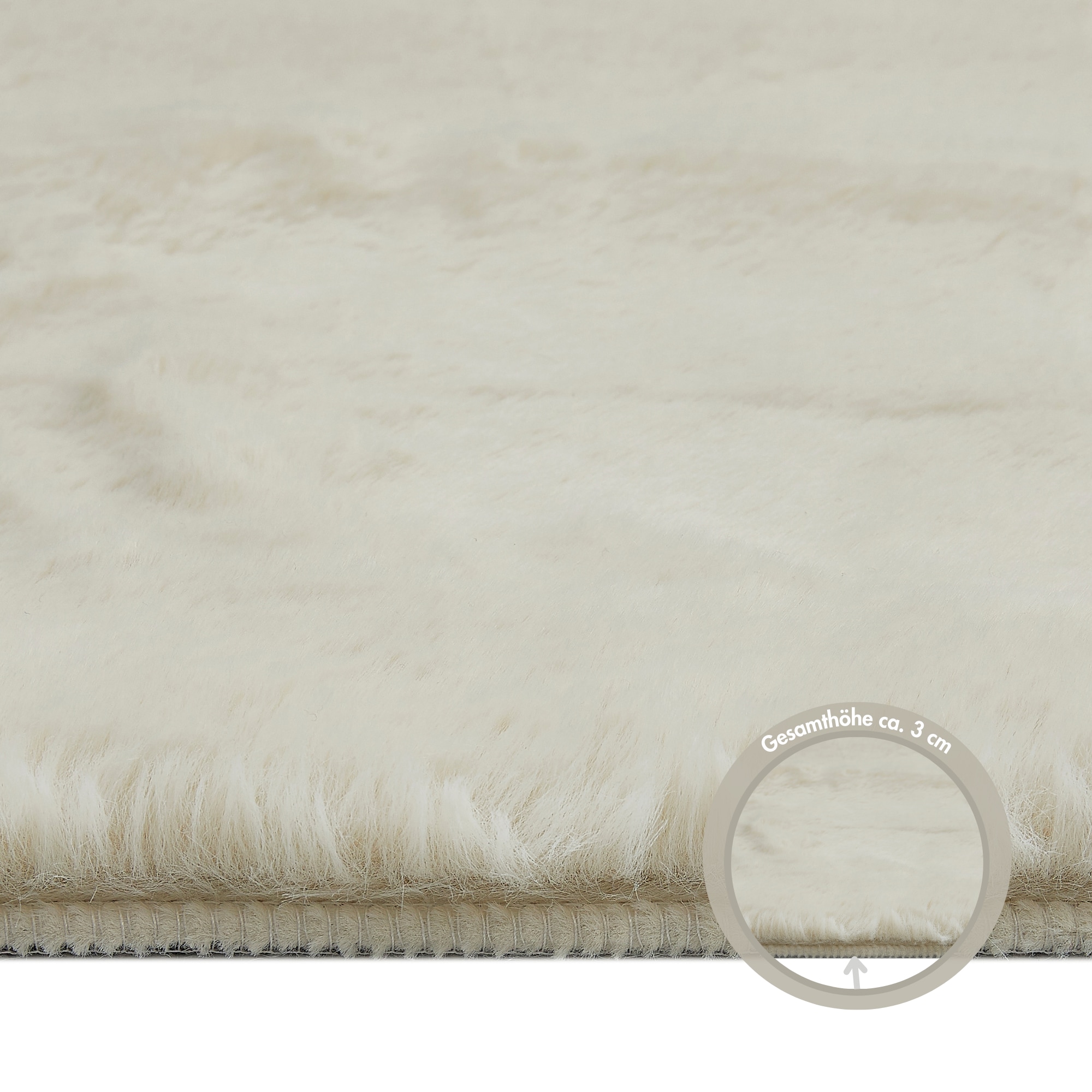 my home Tapis à poils longs »Lugano« Rectangulaire 30 mm Höhe Kunstfell, Uni Farben, sehr weich & kuschelig