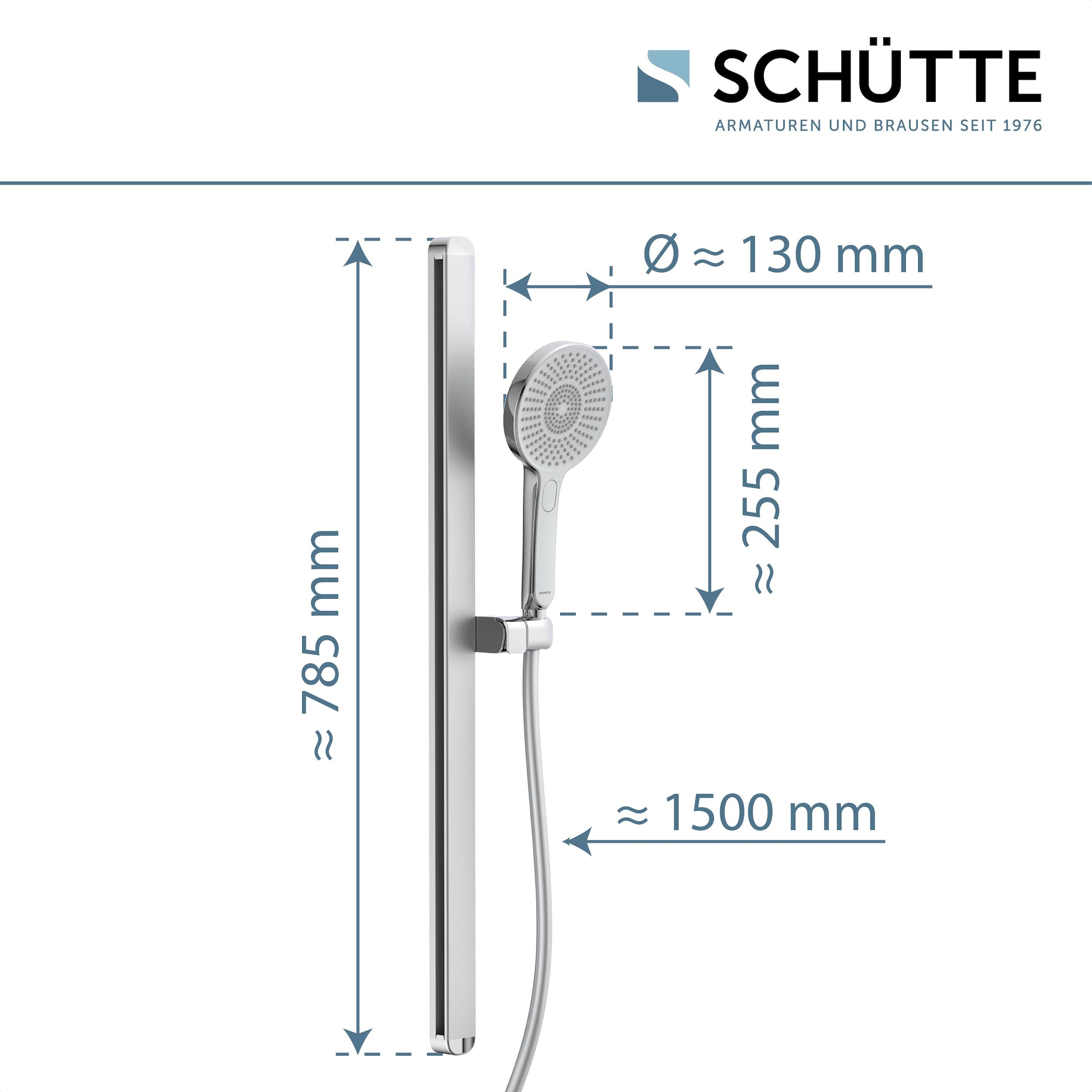 Schütte Stangenbrause-Set »KARIBIK« Komplett-Set, 4 Stk. tlg. höhenverstellbar, mit Antikalk-Beschichtung, wassersparend