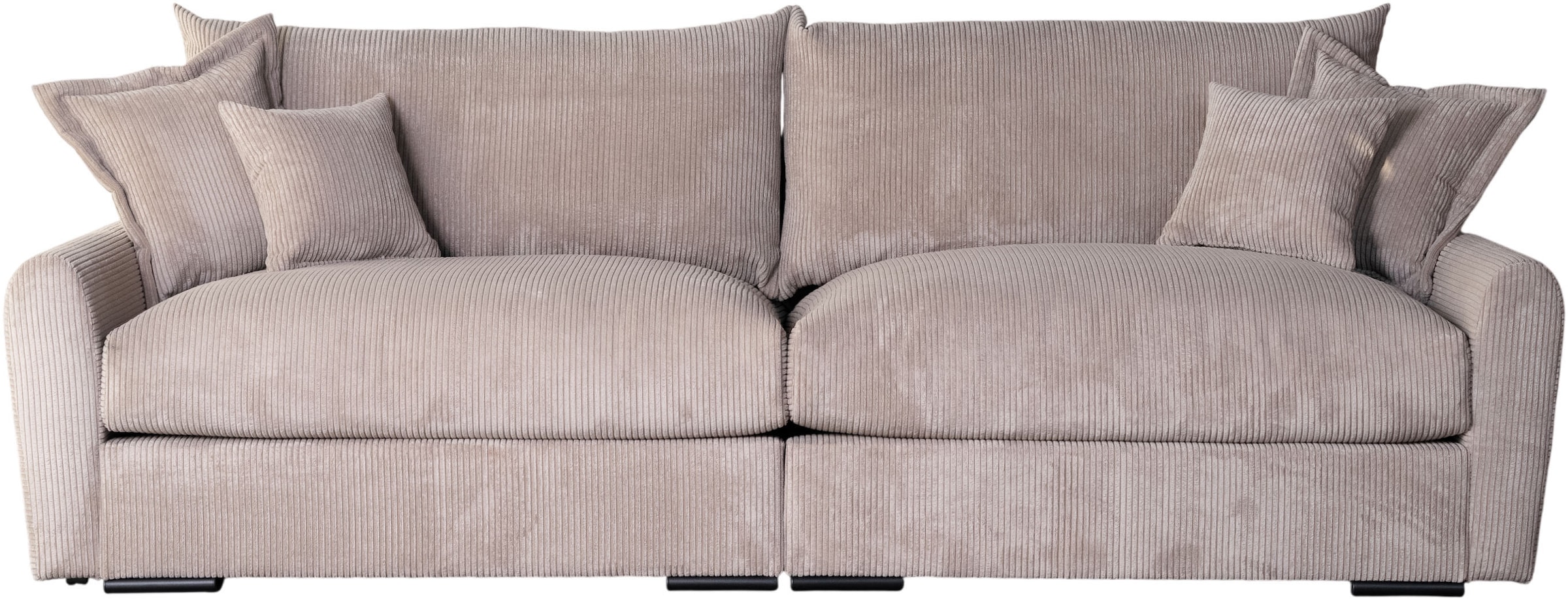 Home affaire Big-Sofa »Finka, Breite 190 cm« Mega-Sofa, Cord oder Chenille-Struktur, mit Federkern & 4 Zierkissen