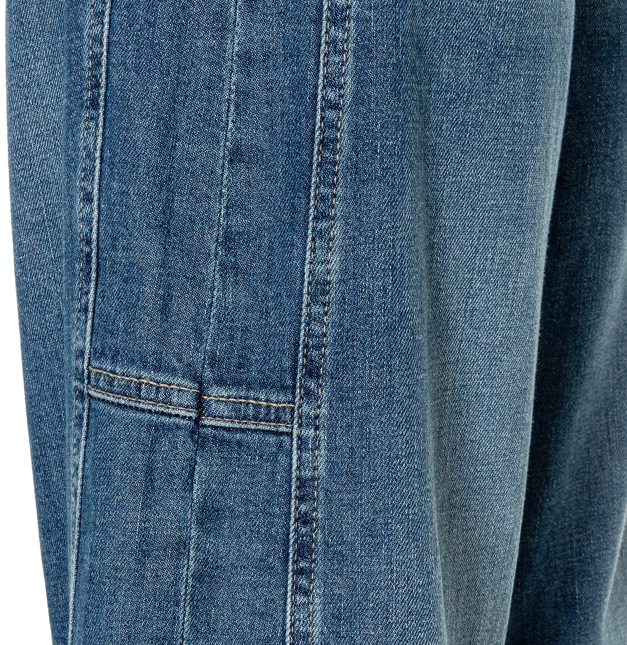 MAC 5-Pocket-Jeans »OHIO Barrel« Barrel Fit, Naht-Detail auf Kniehöhe